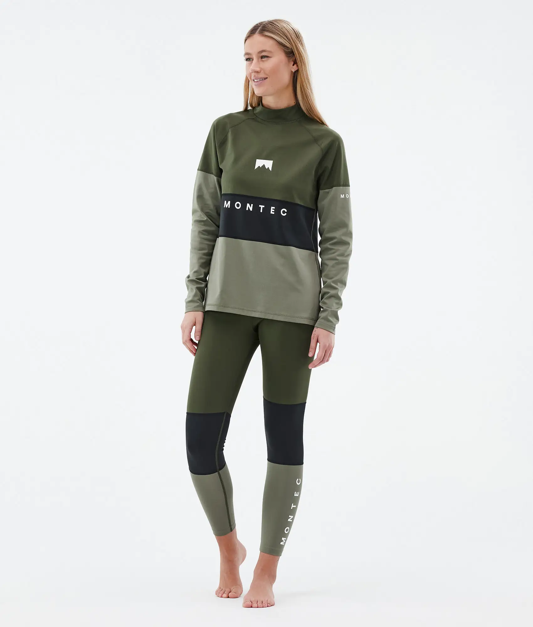Alpha W Base Layer Top Women Olive Green/Black/Greenish