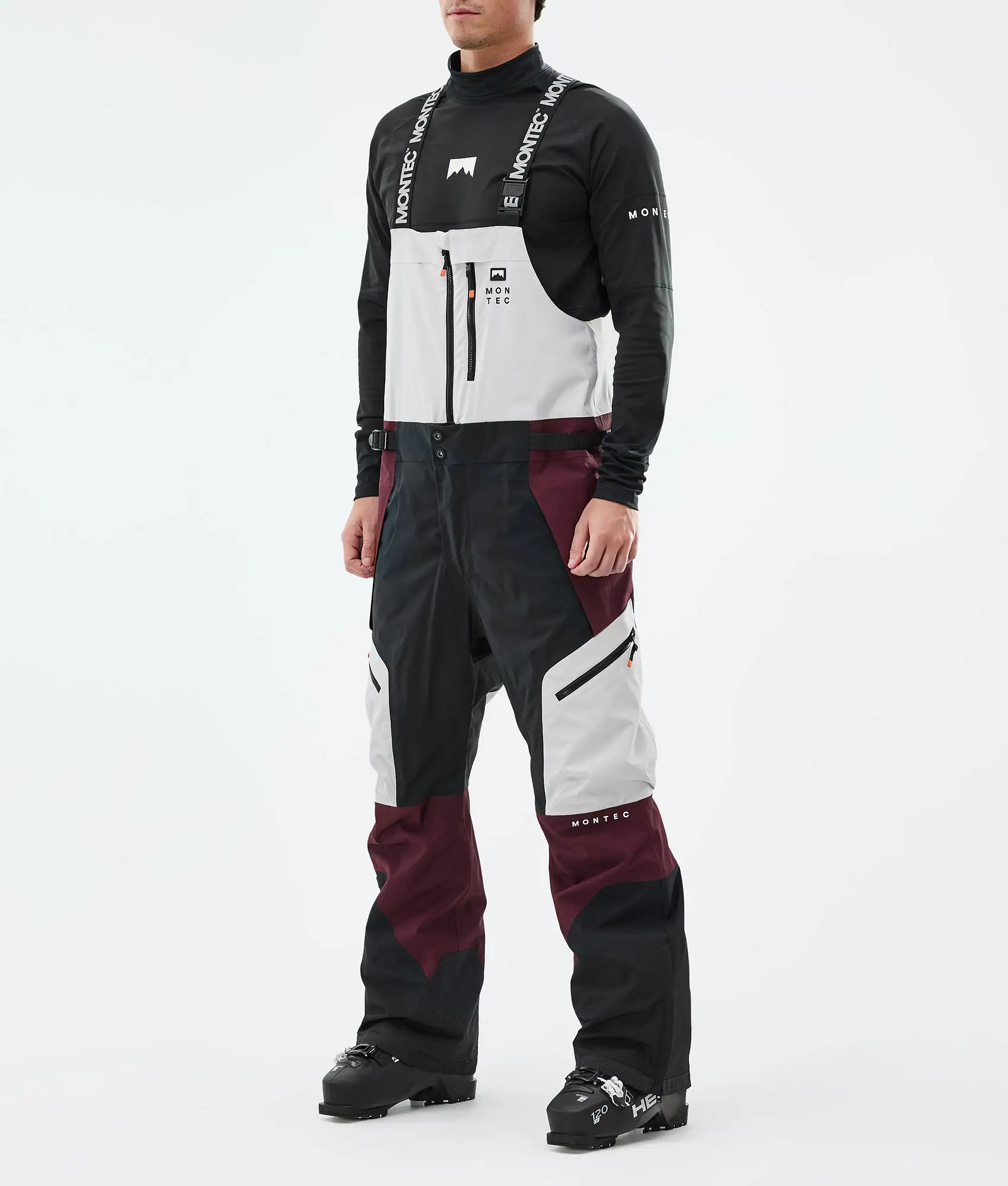 Dozer Ski Pants Men Light Grey/Black/Burgundy