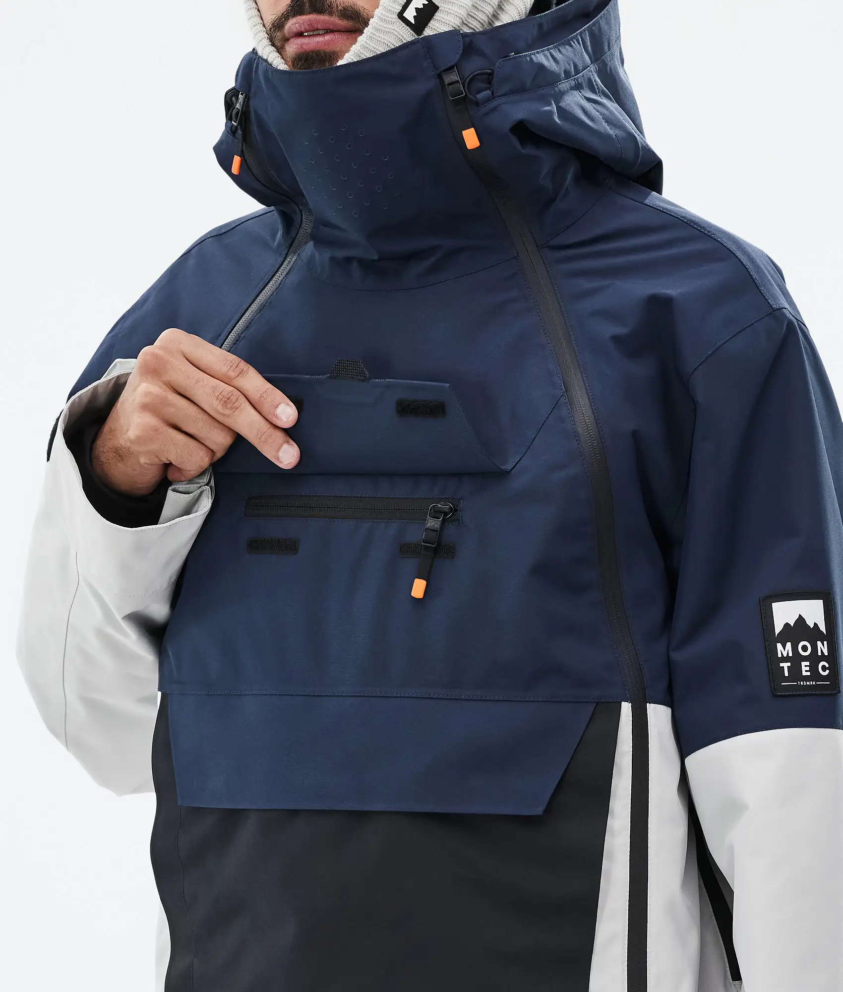 Doom Snowboard Jacket Men Dark Blue/Black/Light Grey