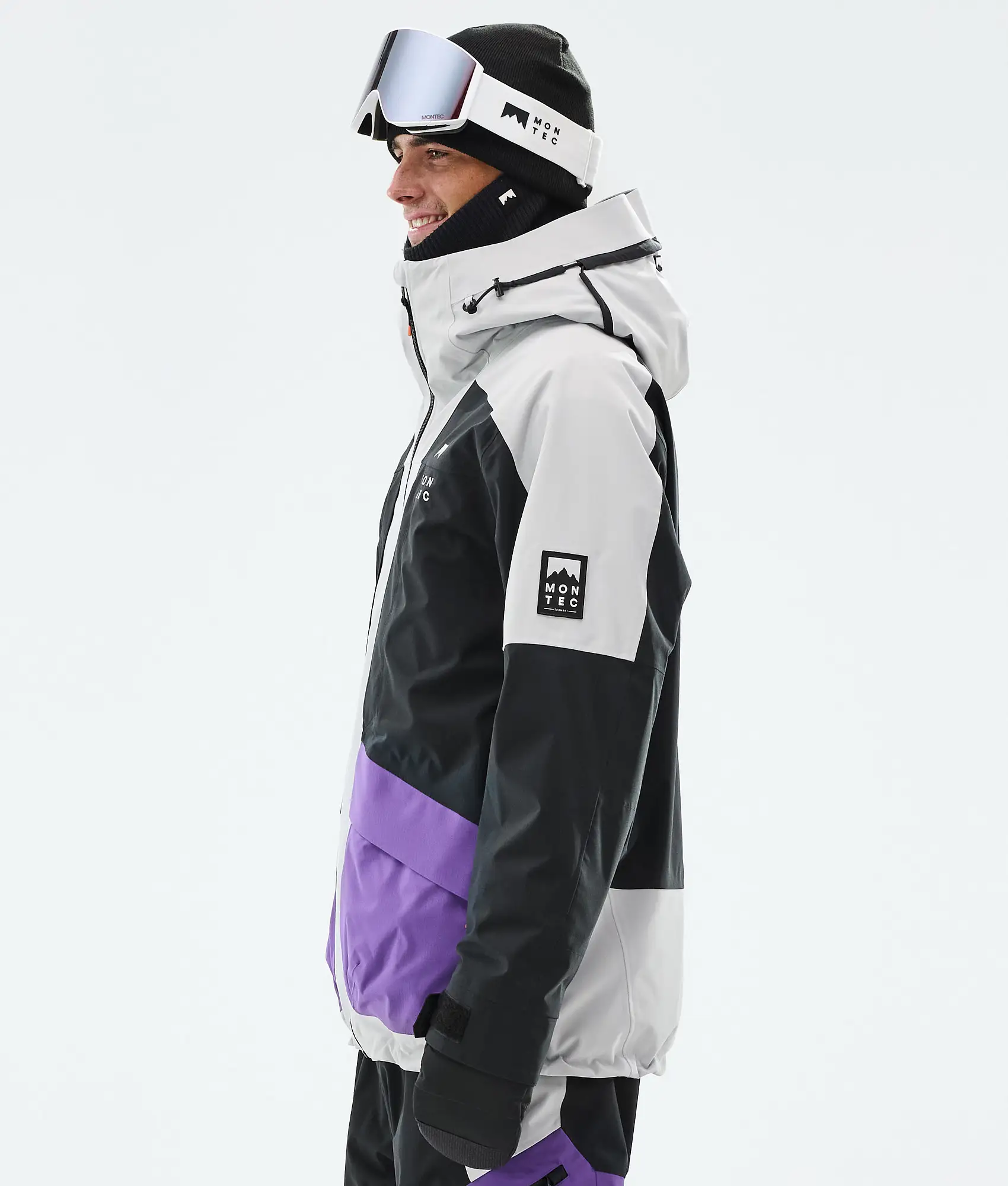Morpheus Ski Jacket Men Light Grey/Black/Vivid Purple
