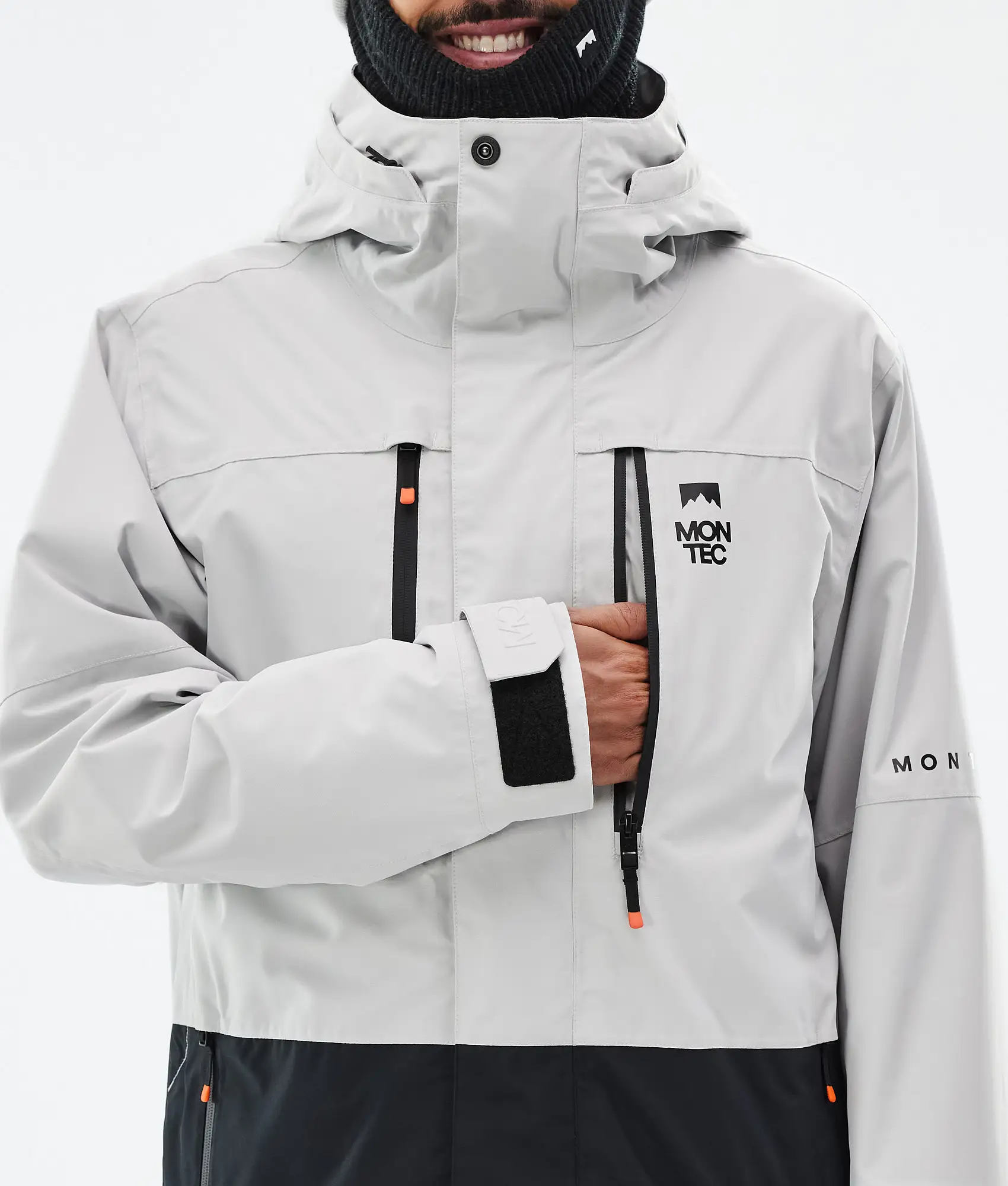 Fawk Snowboard Jacket Men Light Grey/Black Renewed