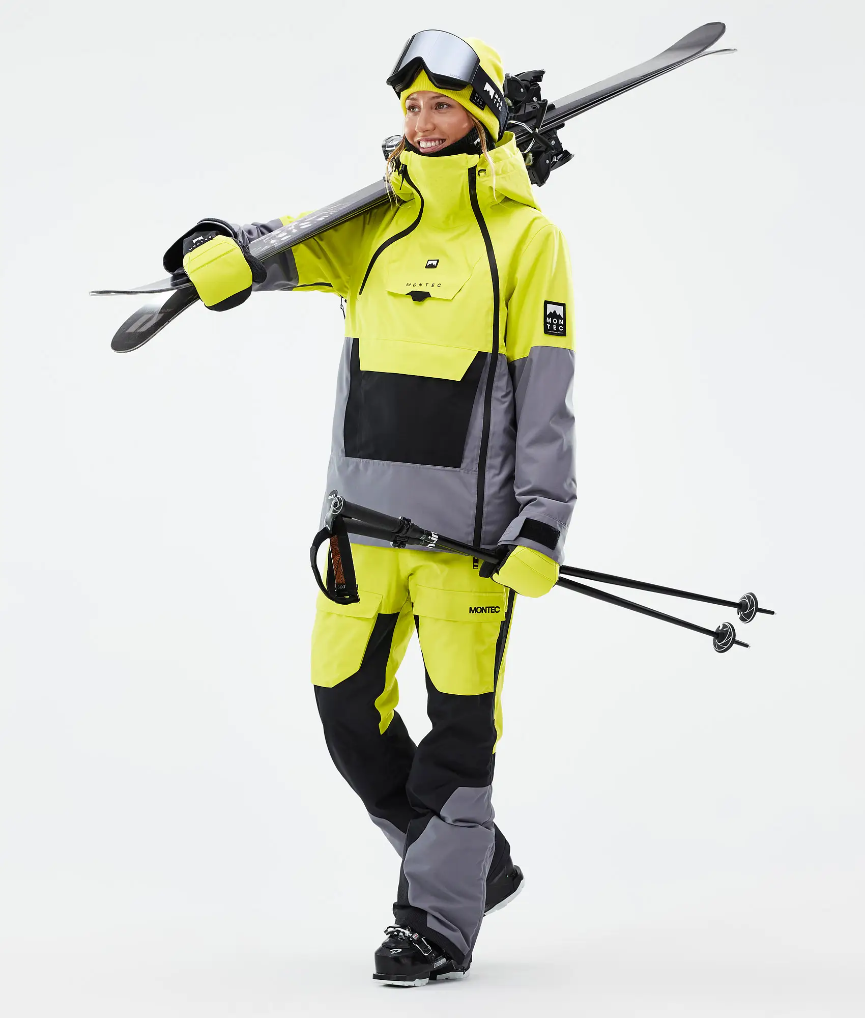 Doom W Ski Jacket Women Bright Yellow/Black/Light Pearl