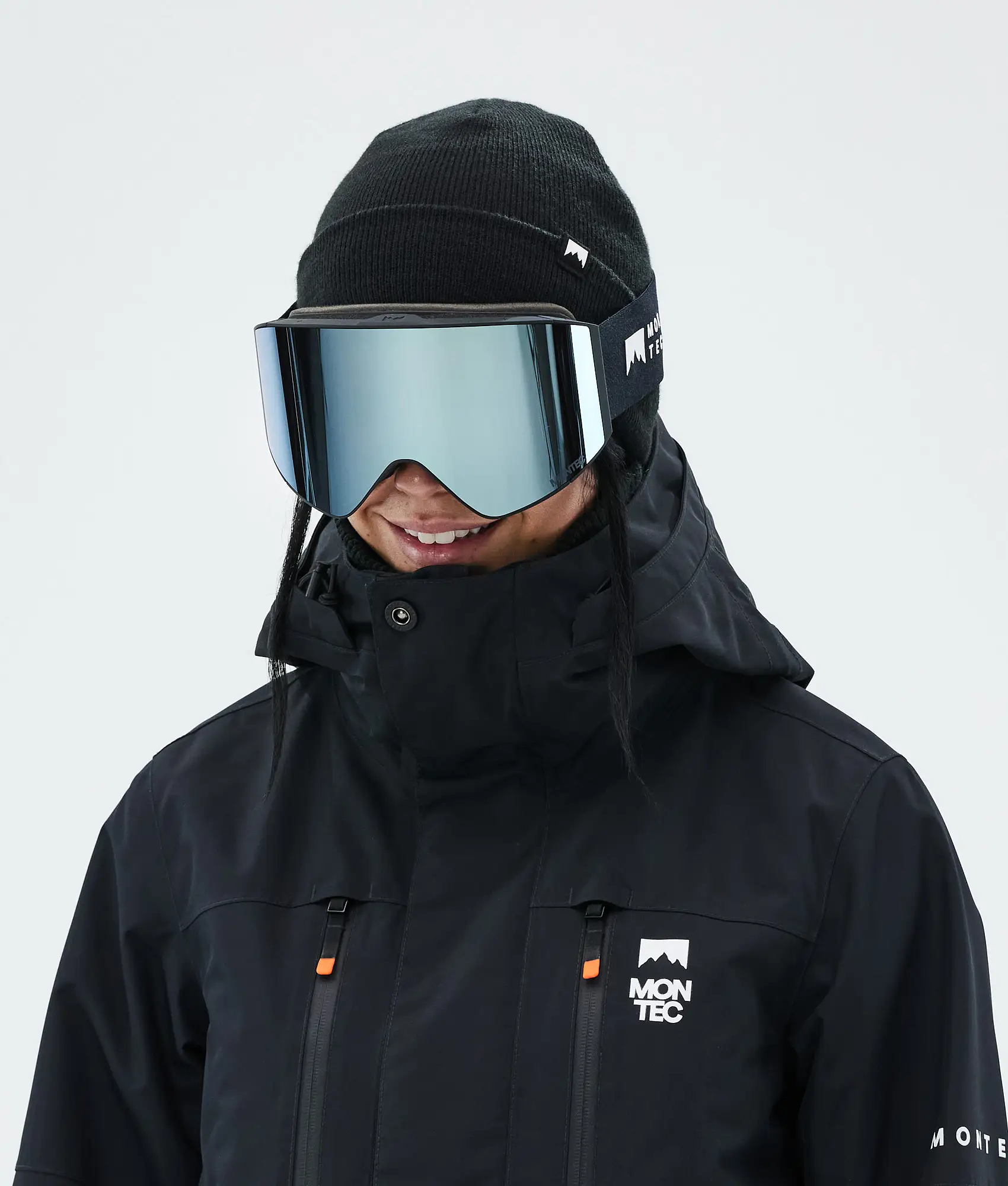 Scope Ski Goggles Black W/Black Moon Blue Mirror