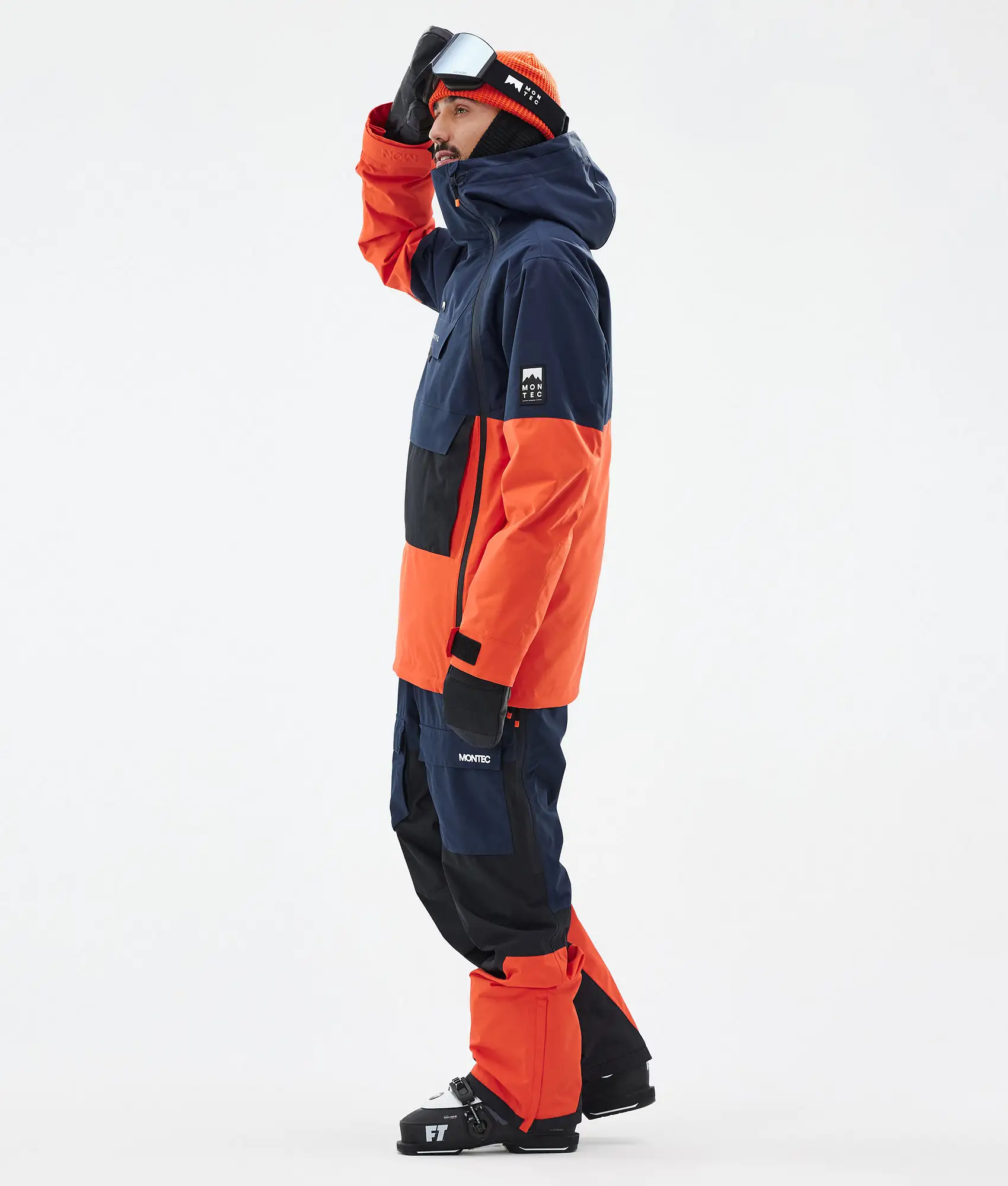 Doom Ski Jacket Men Dark Blue/Black/Orange