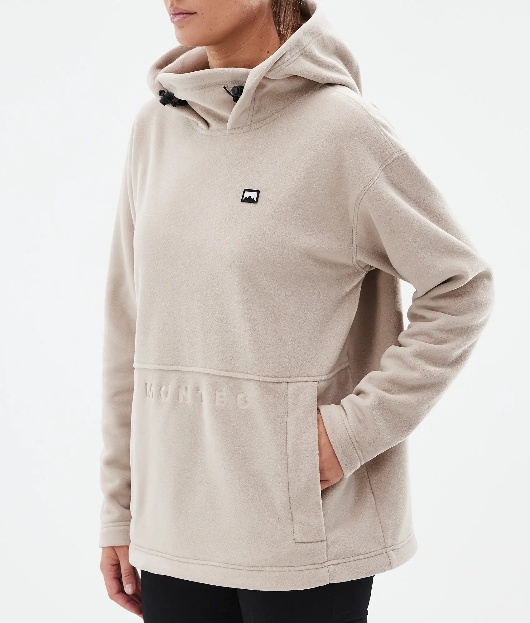 Delta W Fleece Hoodie Women Sand Renewed