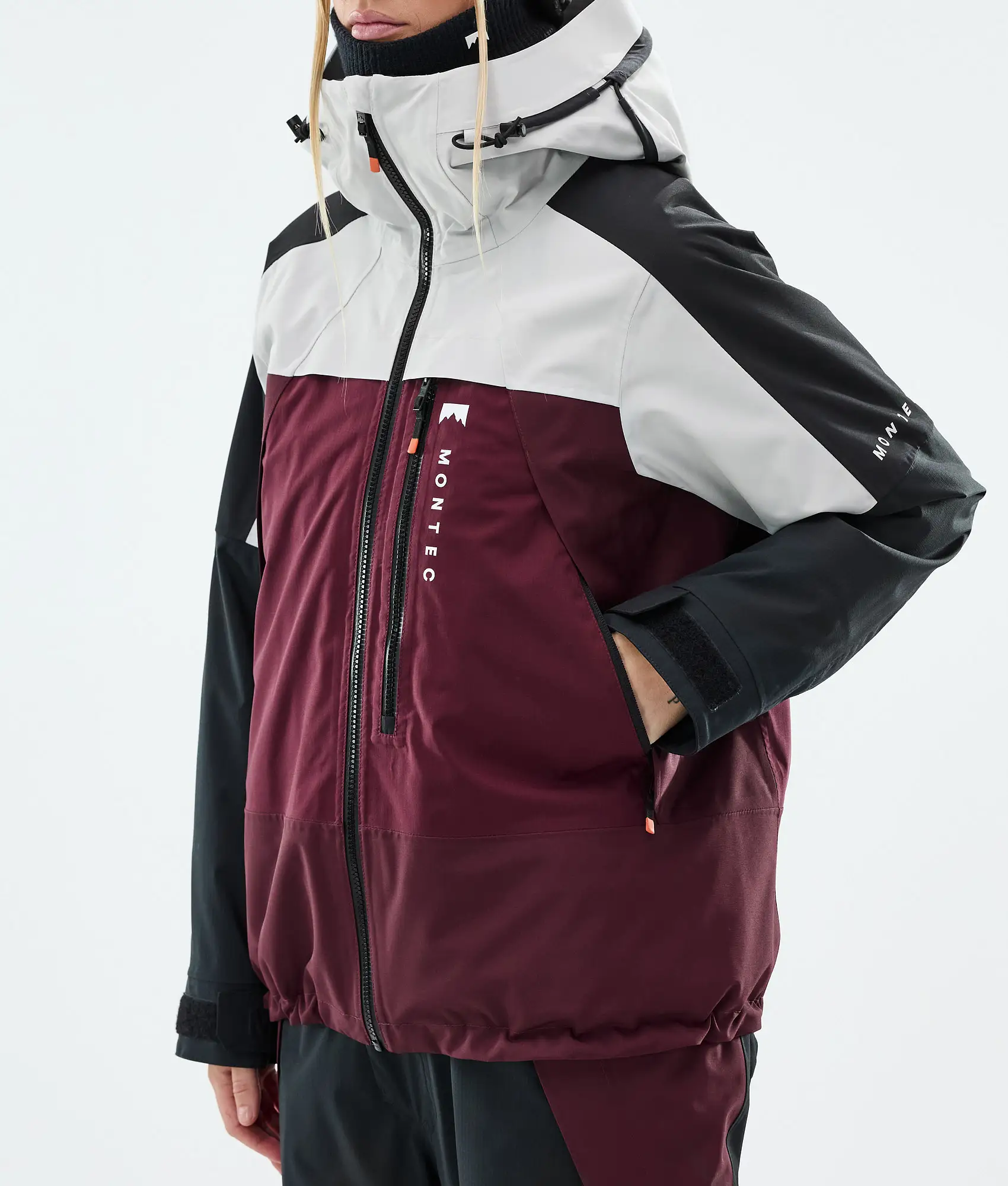 Oracle W Ski Jacket Women Light Grey/Black/Burgundy