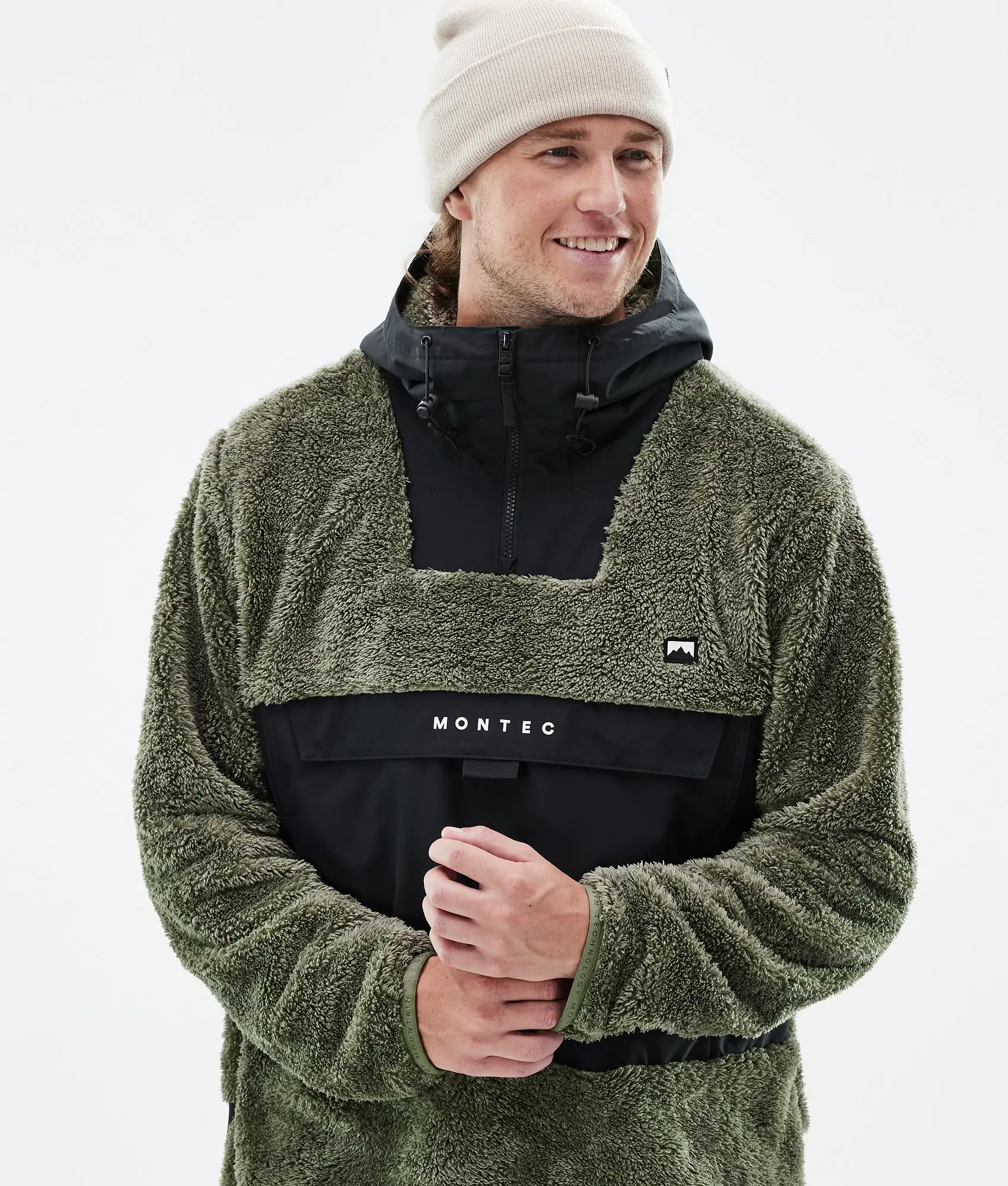 Lima Fleece Hoodie Men Greenish/Black