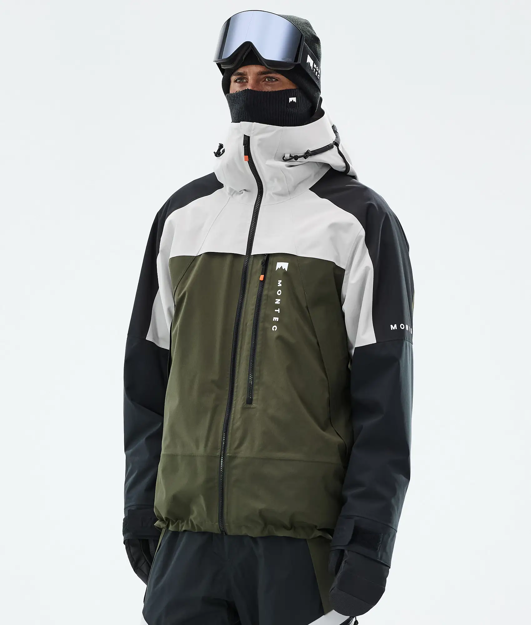 Oracle Snowboard Jacket Men Light Grey/Black/Olive Green