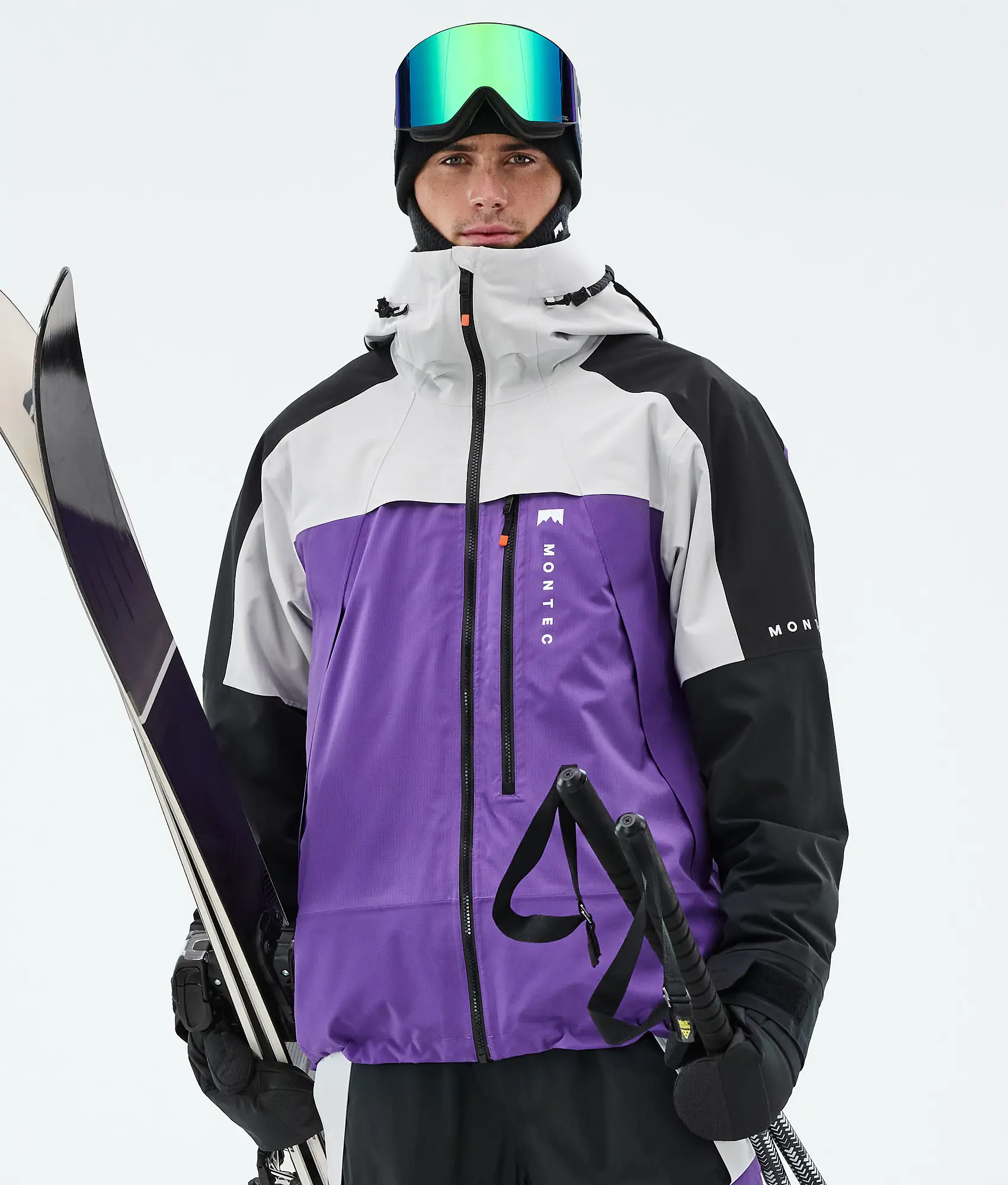 Oracle Ski Jacket Men Light Grey/Black/Vivid Purple