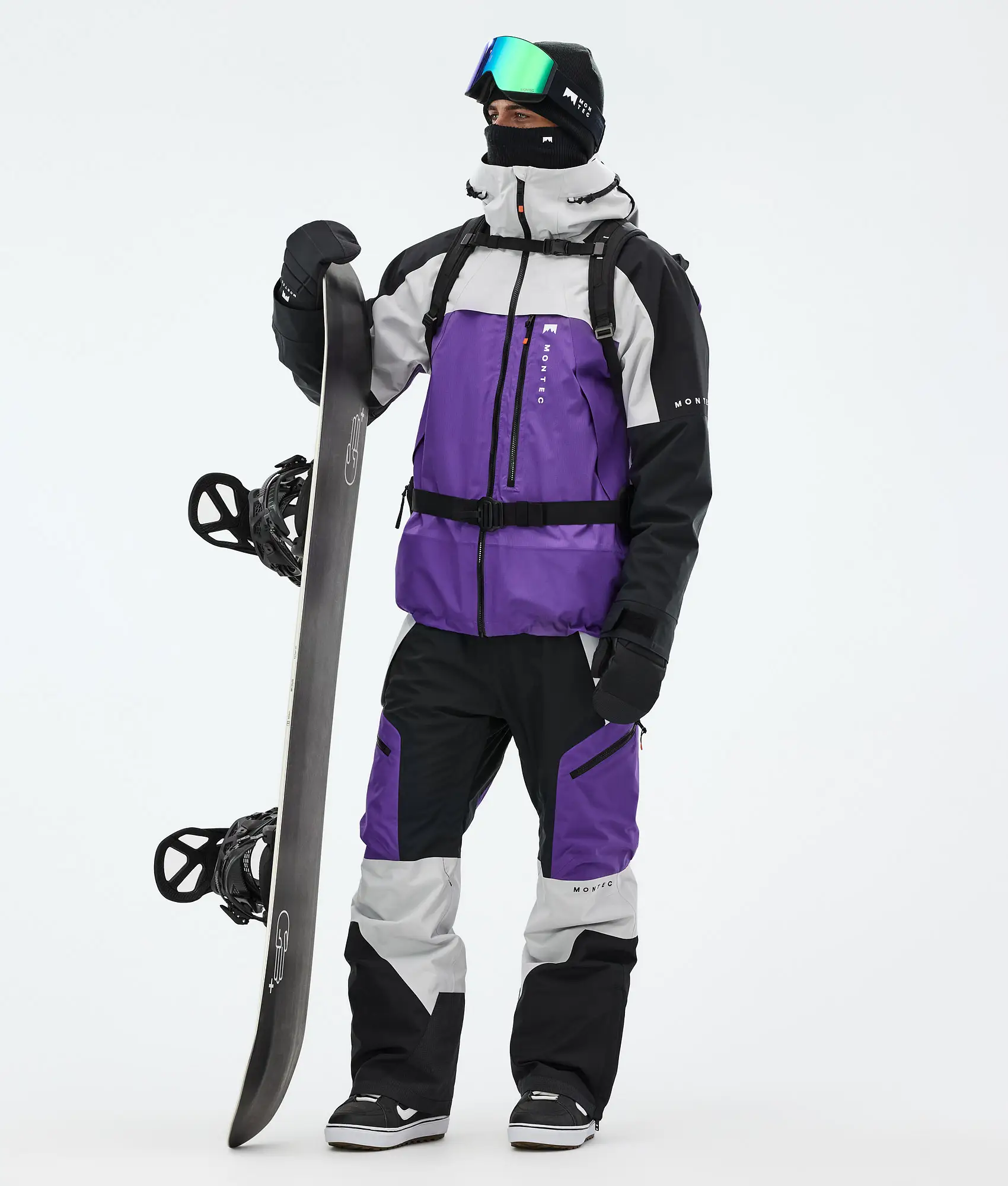 Oracle Snowboard Jacket Men Light Grey/Black/Vivid Purple