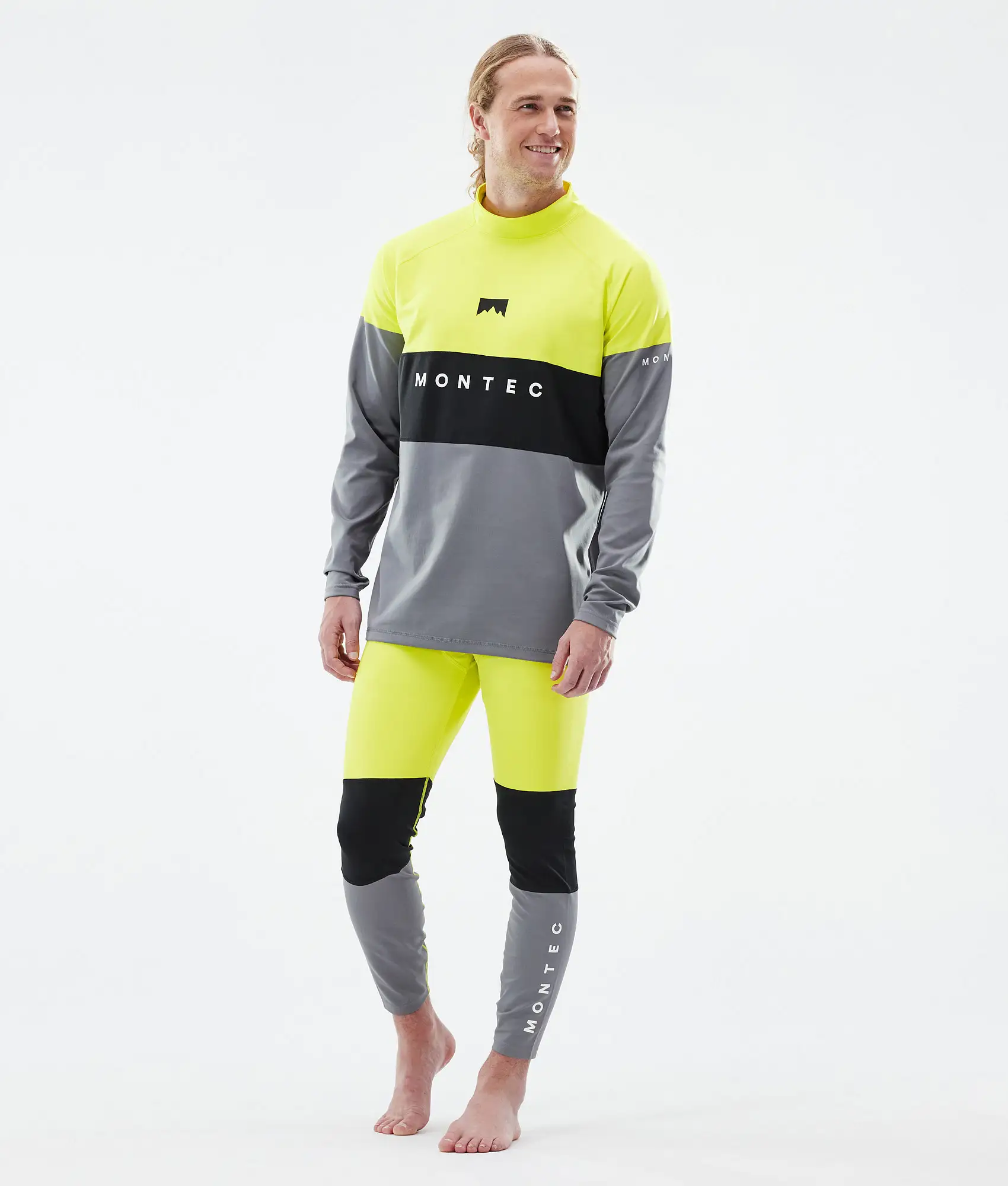 Alpha Base Layer Top Men Bright Yellow/Black/Light Pearl