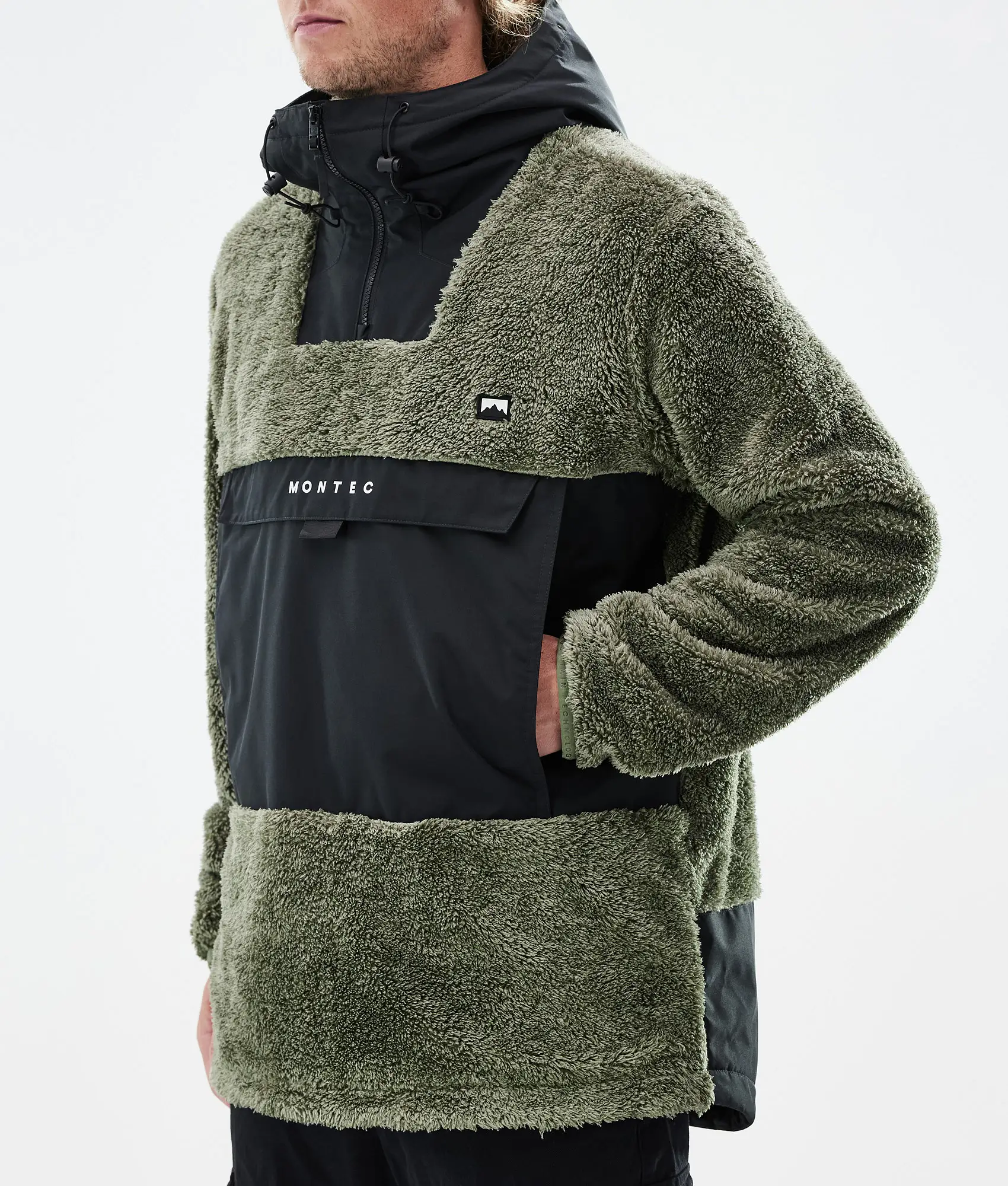 Lima Fleece Hoodie Men Greenish/Black