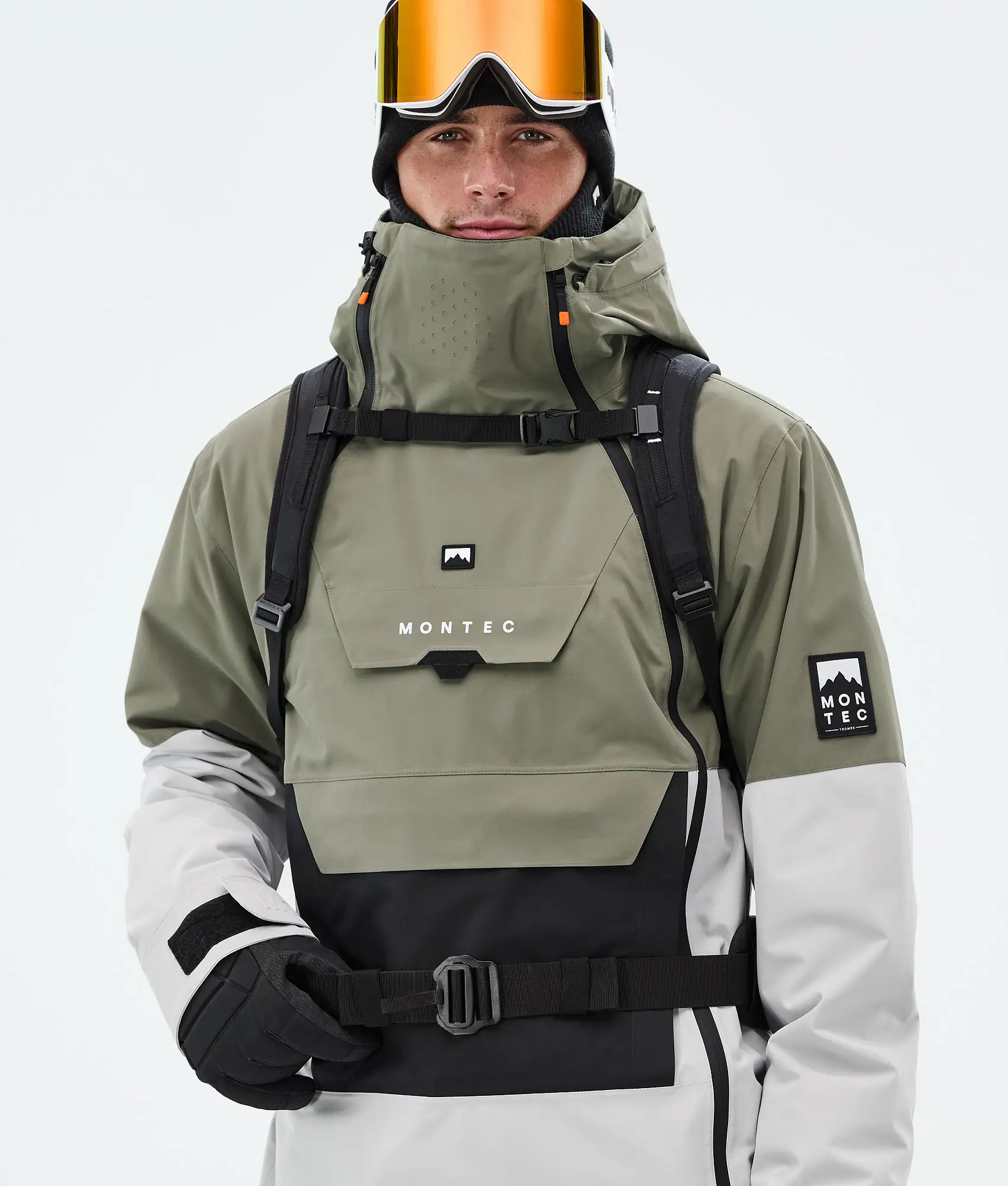 Doom Ski Jacket Men Greenish/Black/Light Grey