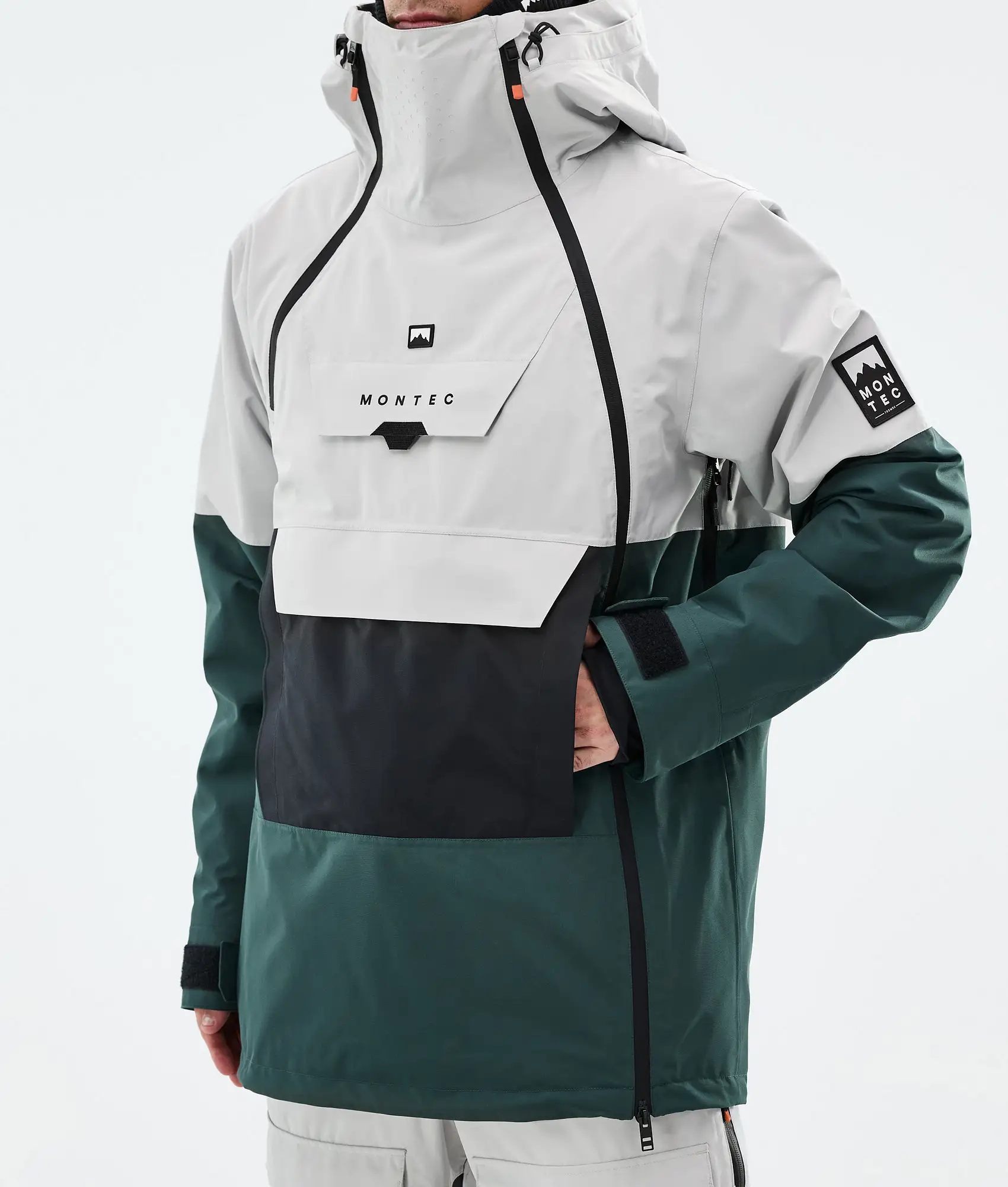 Doom Snowboard Jacket Men Light Grey/Black/Dark Atlantic