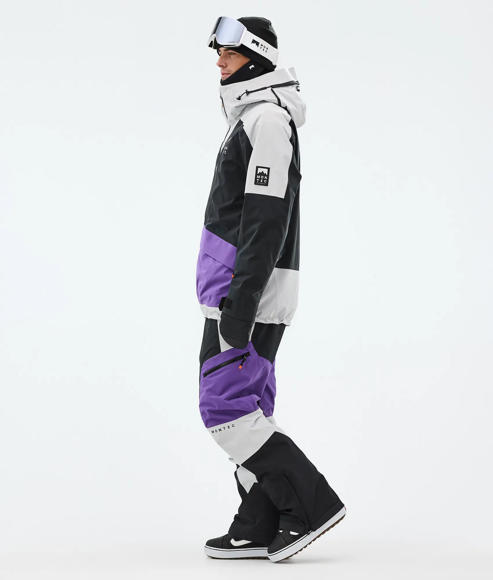 Morpheus Snowboard Jacket Men Light Grey/Black/Vivid Purple