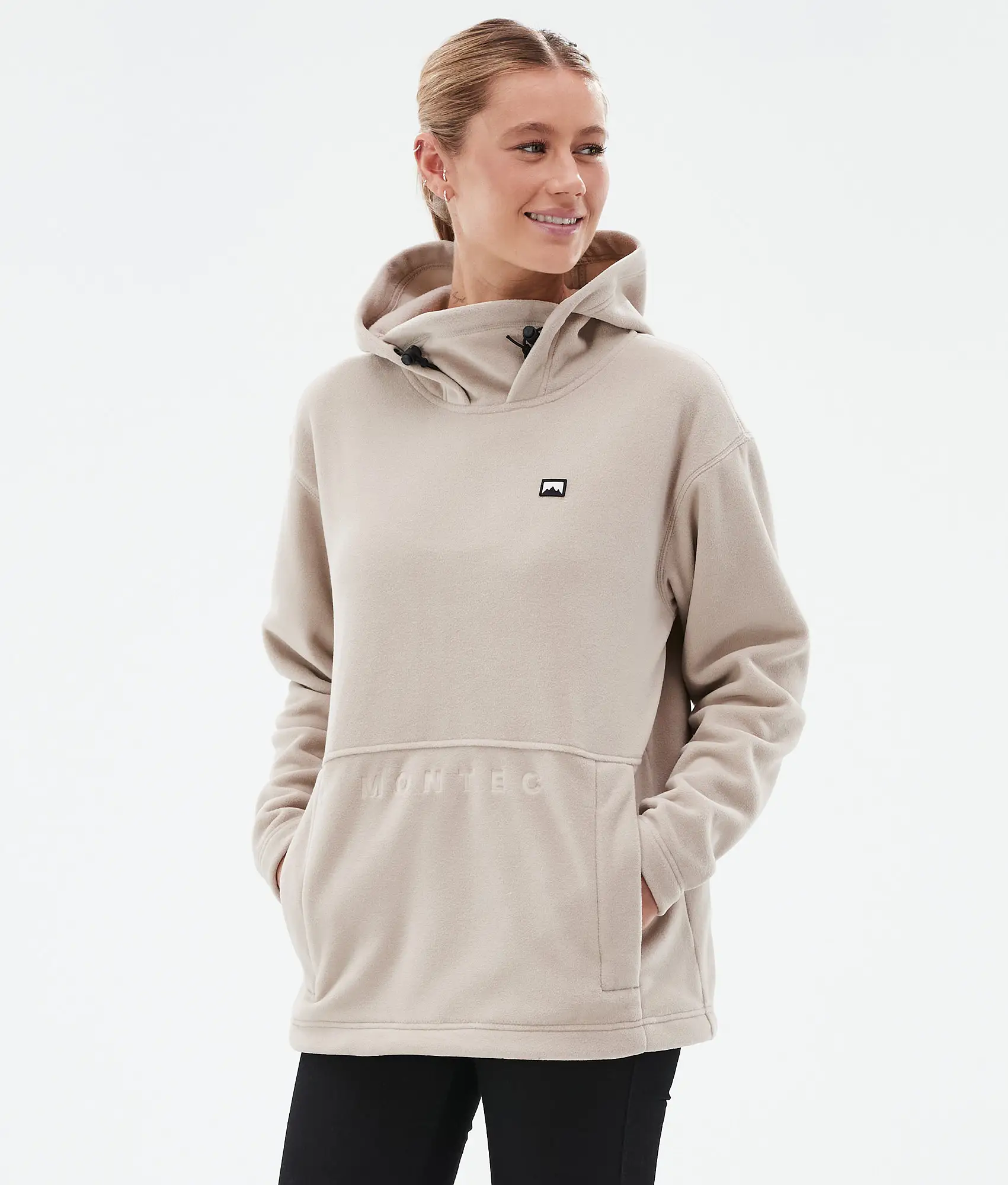 Delta W Fleece Hoodie Women Sand Renewed