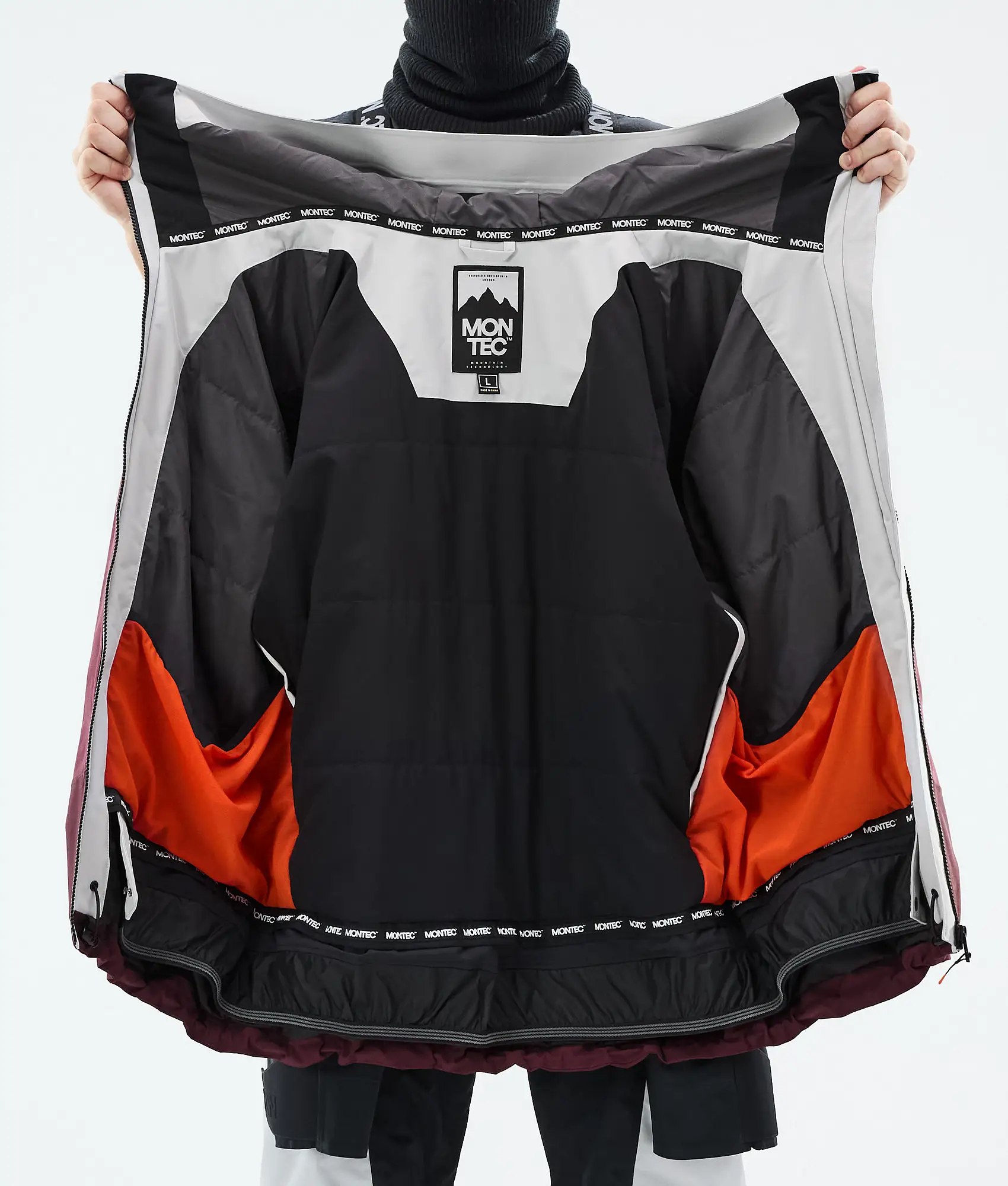 Oracle Snowboard Jacket Men Light Grey/Black/Burgundy