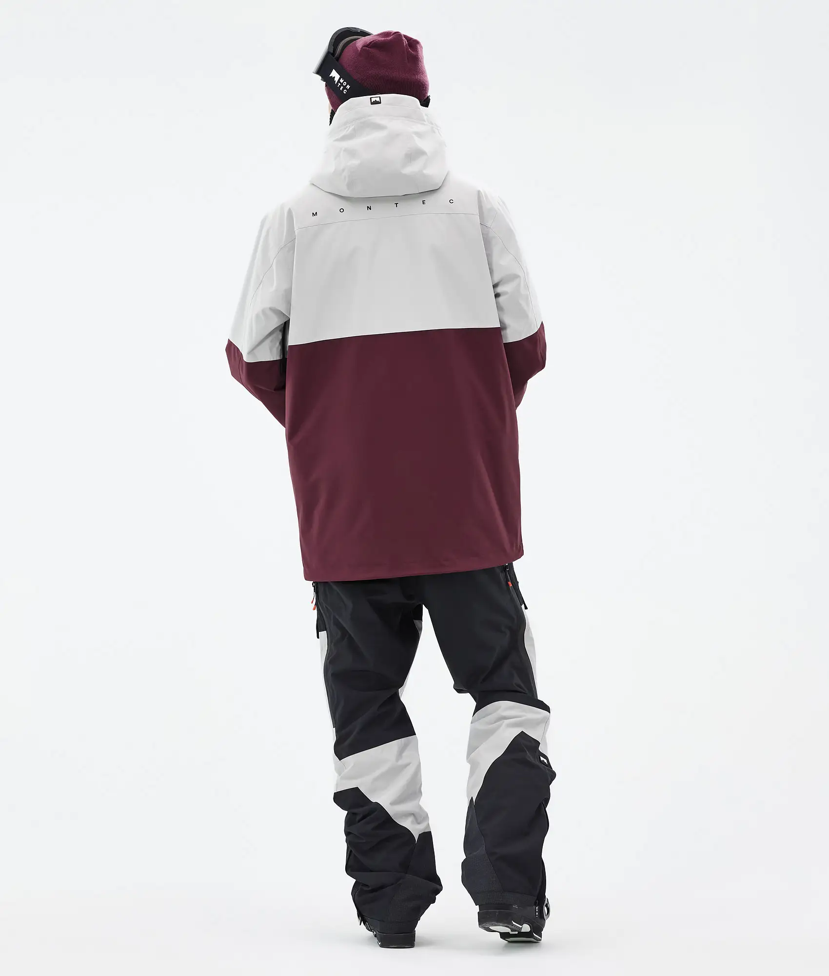 Doom Ski Jacket Men Light Grey/Black/Burgundy