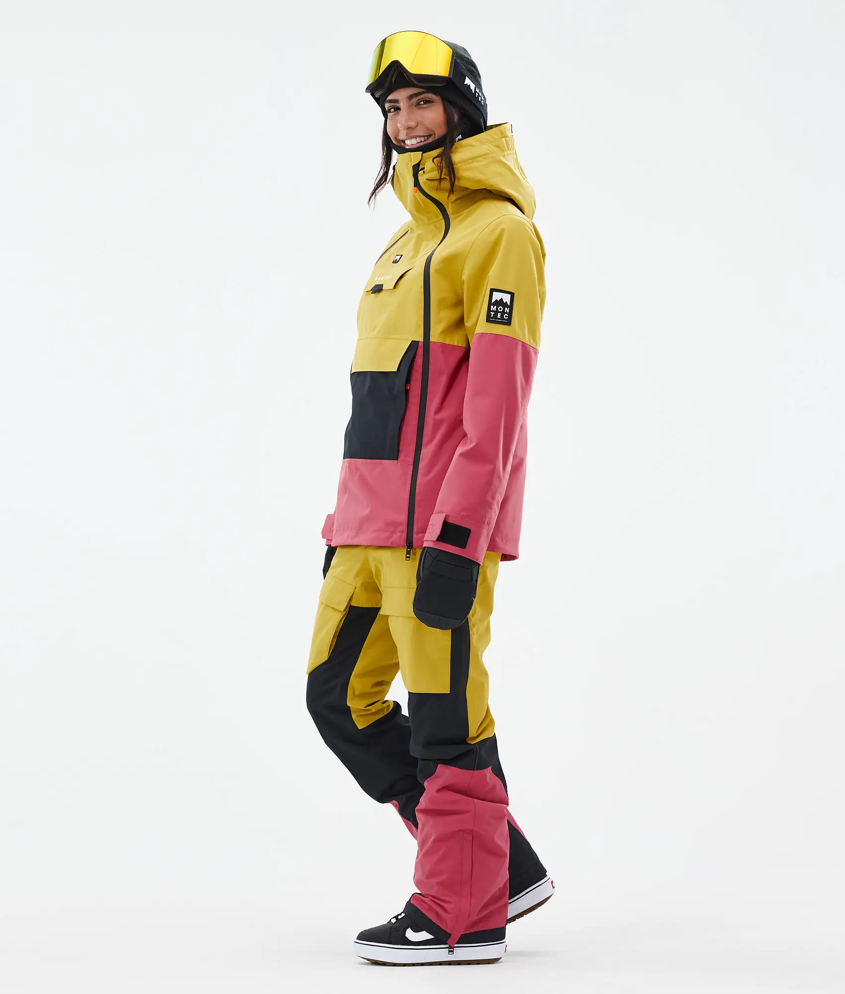 Doom W Snowboard Jacket Women Yellow/Black/Light Red