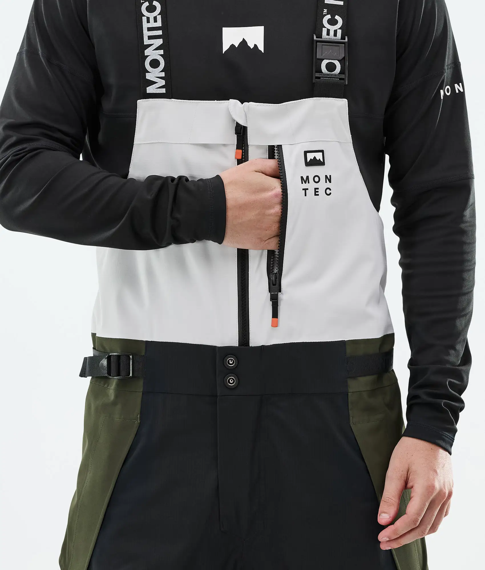 Dozer Ski Pants Men Light Grey/Black/Olive Green