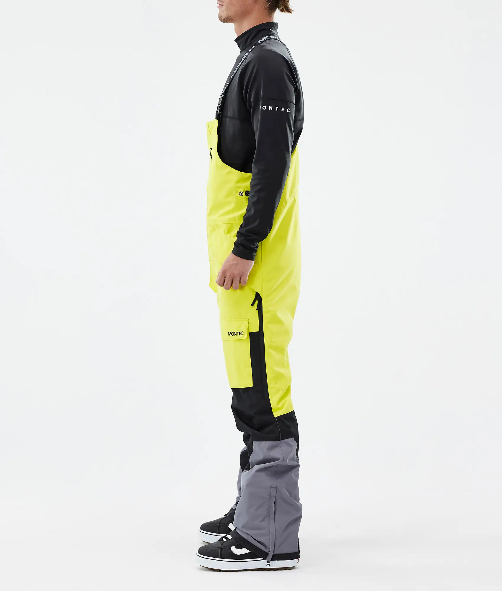 Fawk Snowboard Pants Men Bright Yellow/Black/Light Pearl
