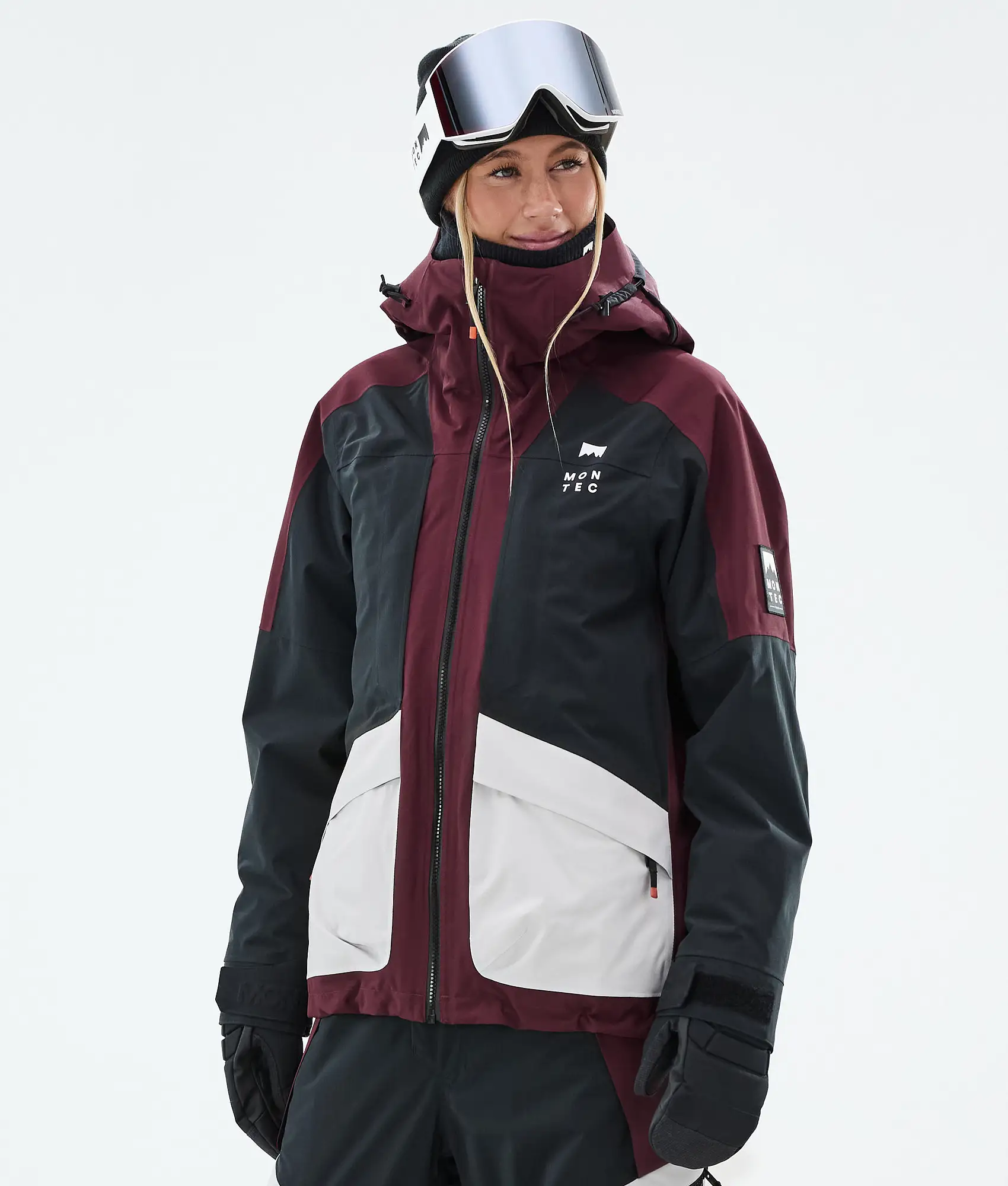 Morpheus W Snowboard Jacket Women Burgundy/Black/Light Grey