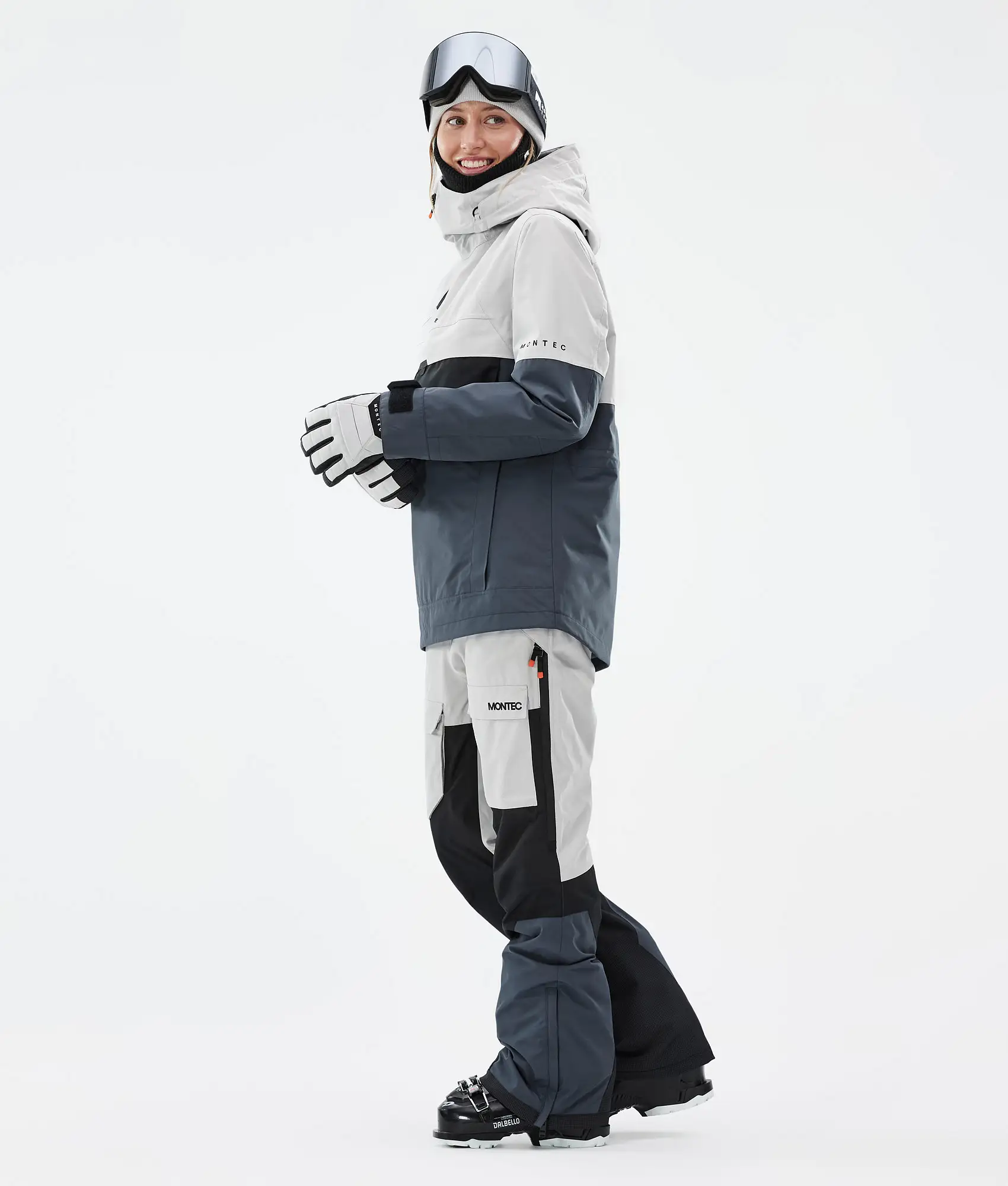 Dune W Ski Jacket Women Light Grey/Black/Metal Blue