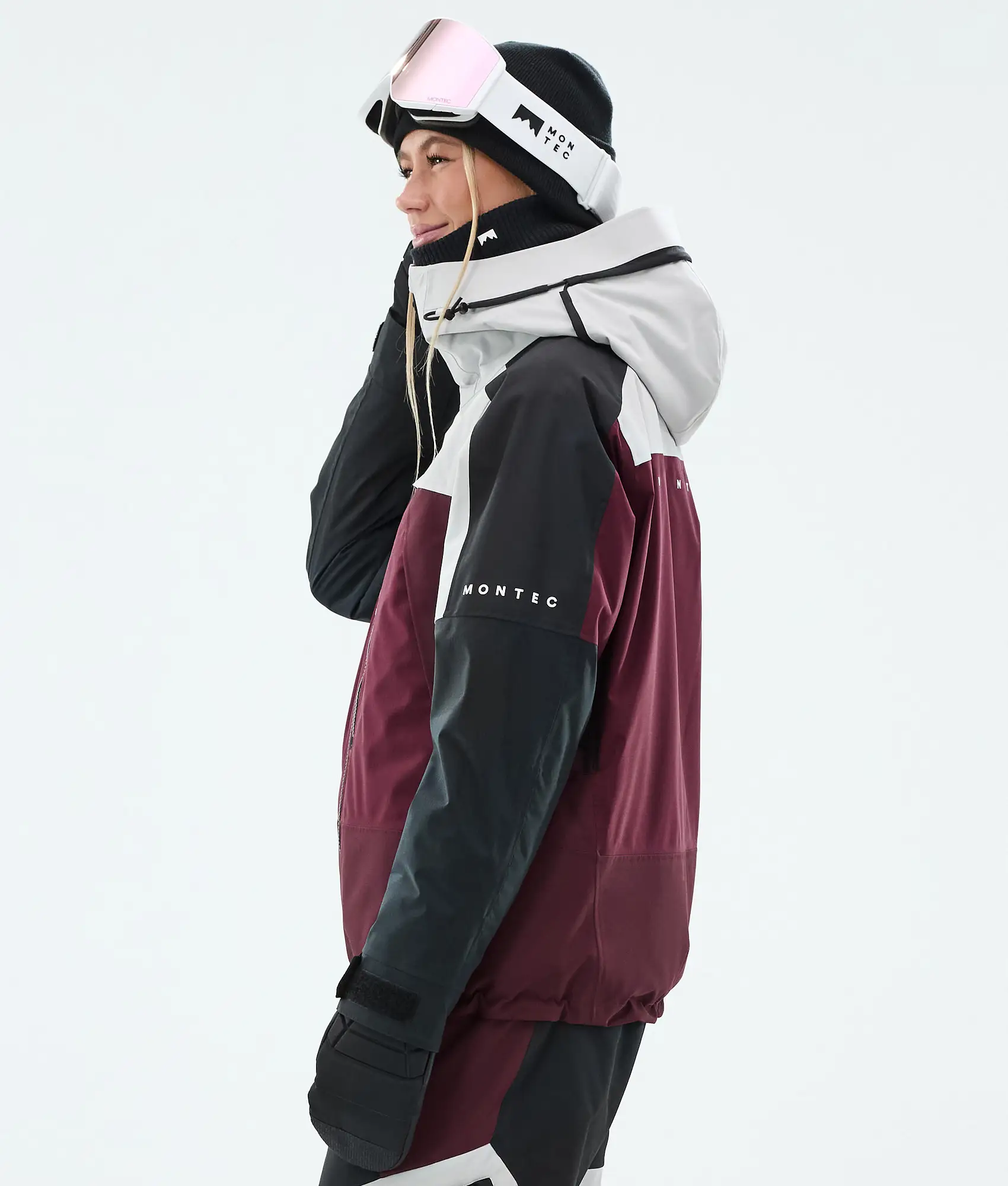 Oracle W Snowboard Jacket Women Light Grey/Black/Burgundy