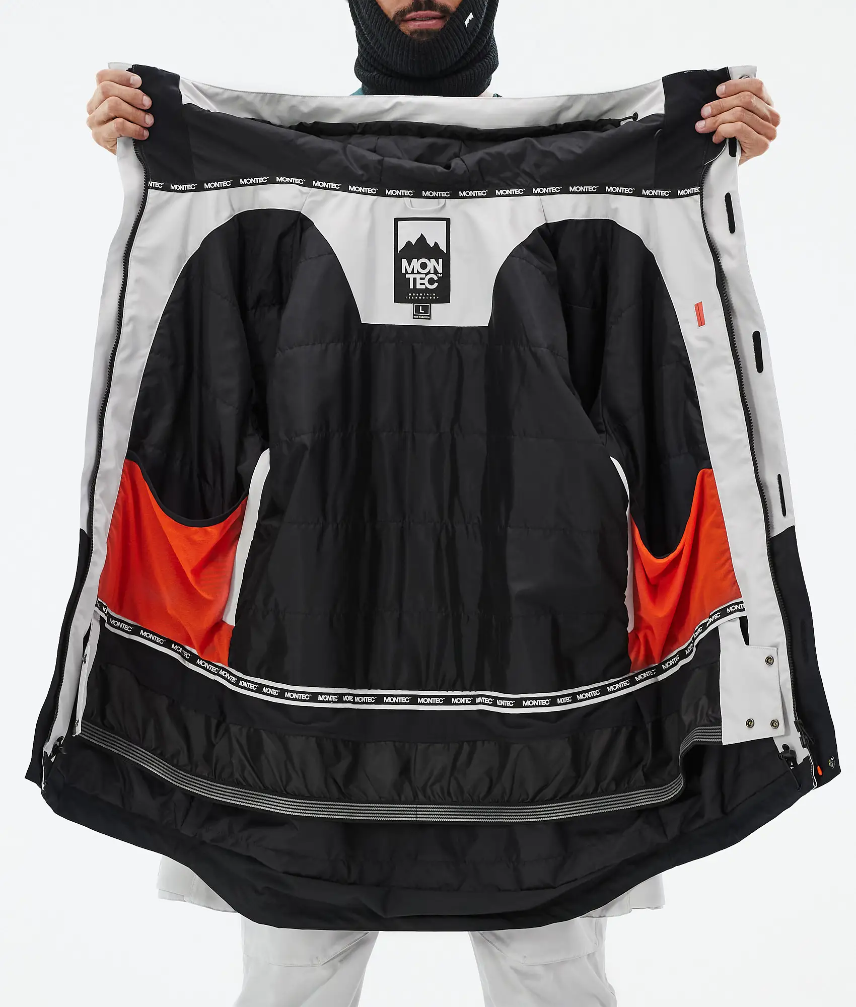 Fawk Snowboard Jacket Men Light Grey/Black Renewed