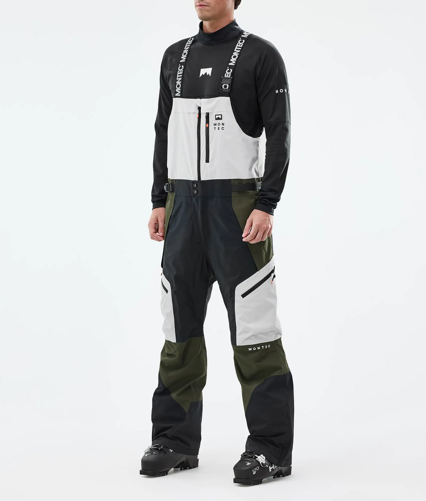 Dozer Ski Pants Men Light Grey/Black/Olive Green