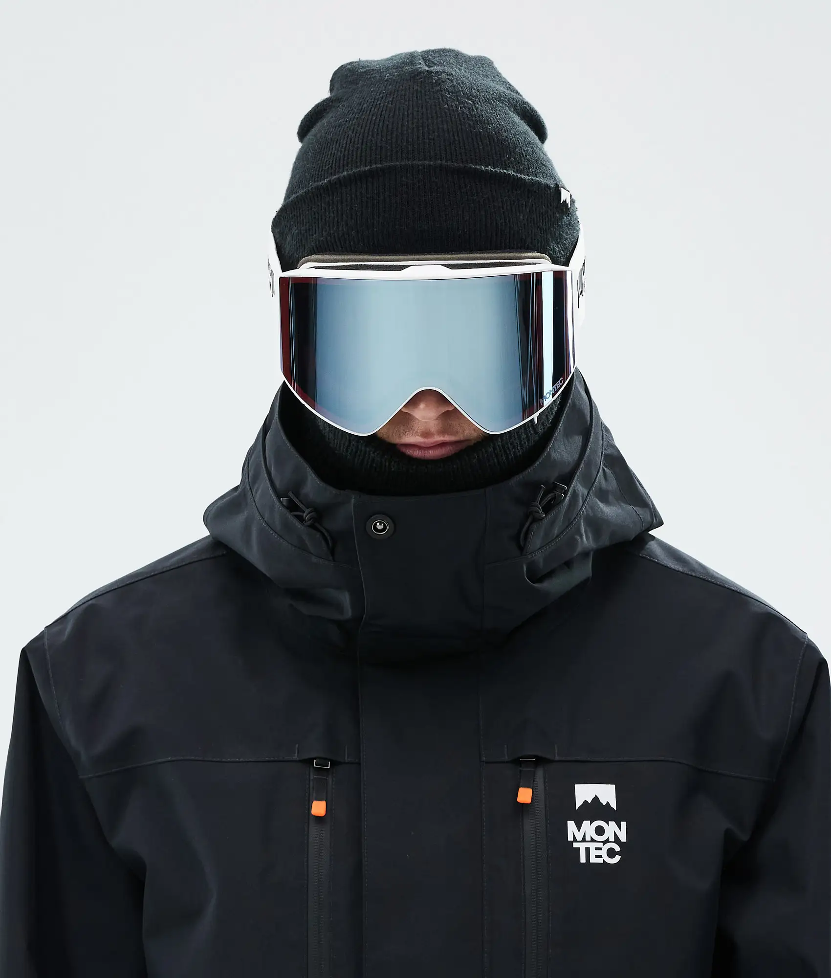 Scope Ski Goggles White W/White Moon Blue Mirror