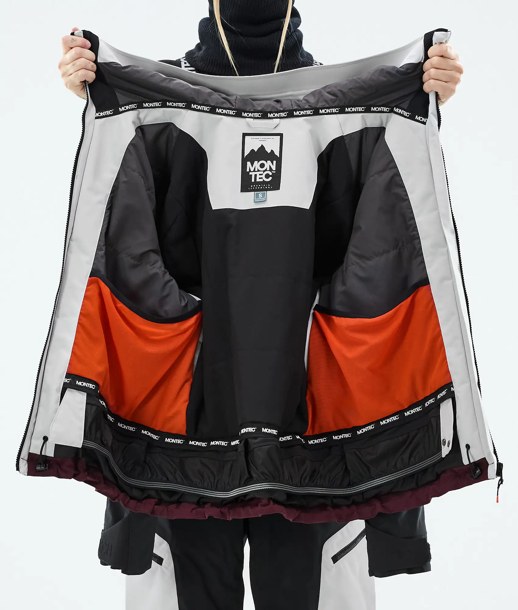 Oracle W Snowboard Jacket Women Light Grey/Black/Burgundy