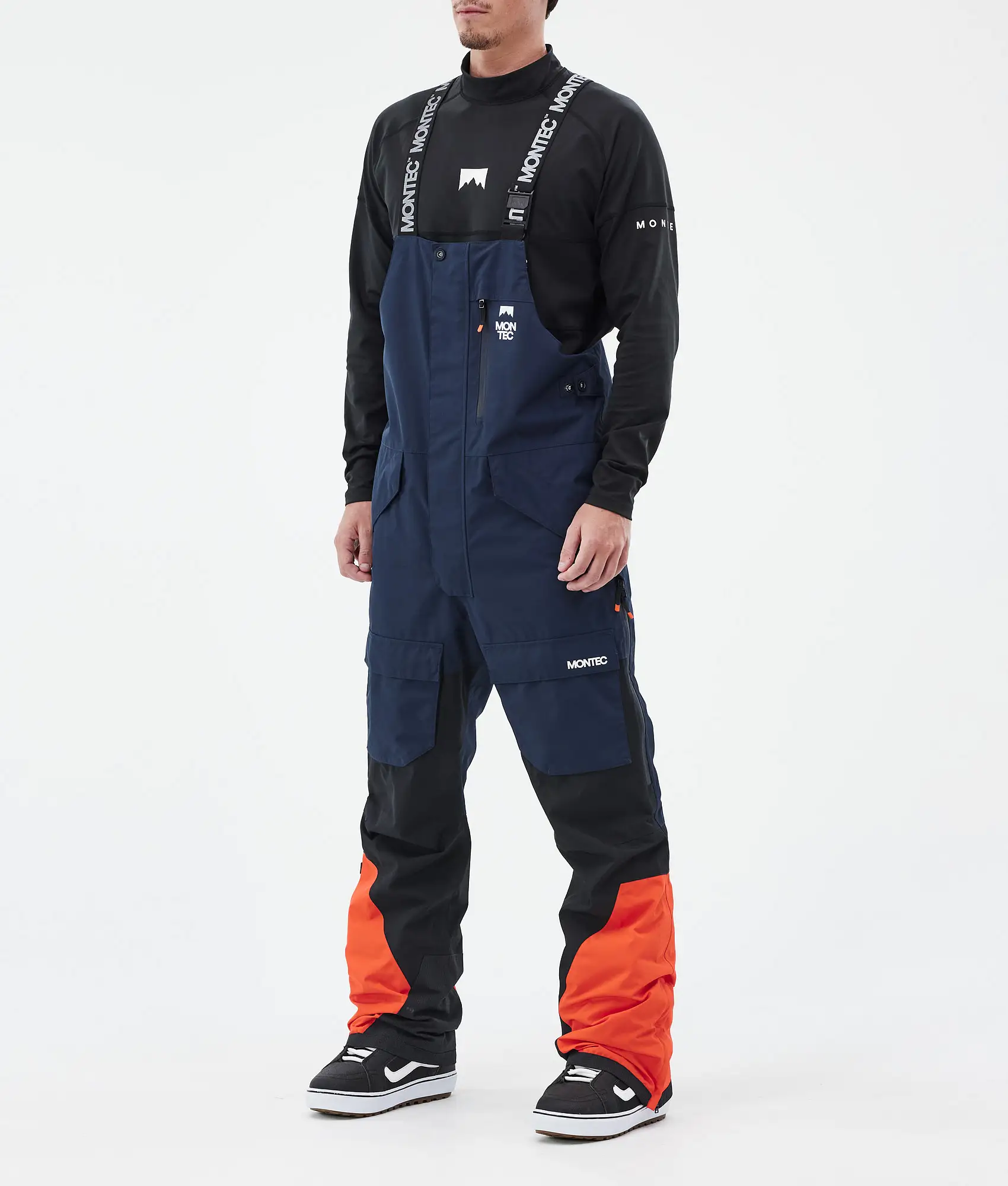 Fawk Snowboard Pants Men Dark Blue/Black/Orange Renewed