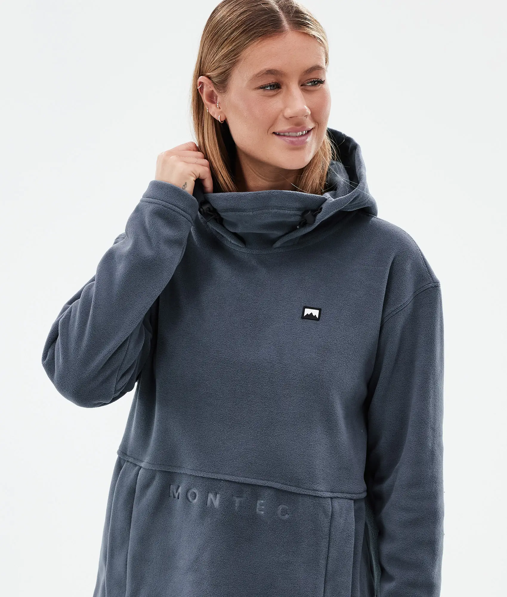 Delta W Fleece Hoodie Women Metal Blue