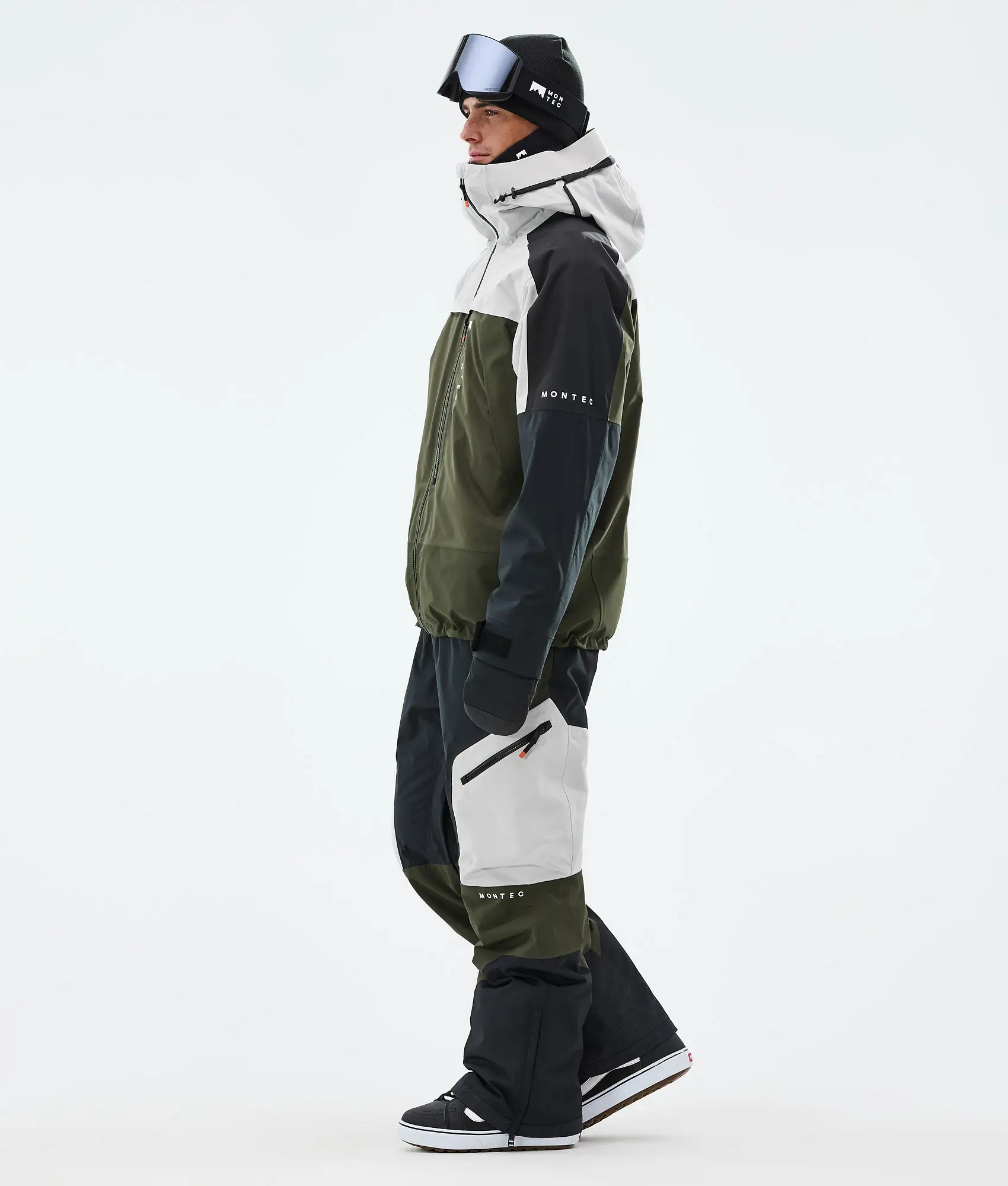 Oracle Snowboard Jacket Men Light Grey/Black/Olive Green