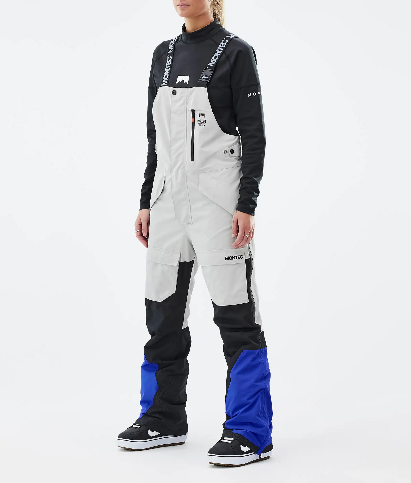 Fawk W Snowboard Pants Women Light Grey/Black/Cobalt Blue