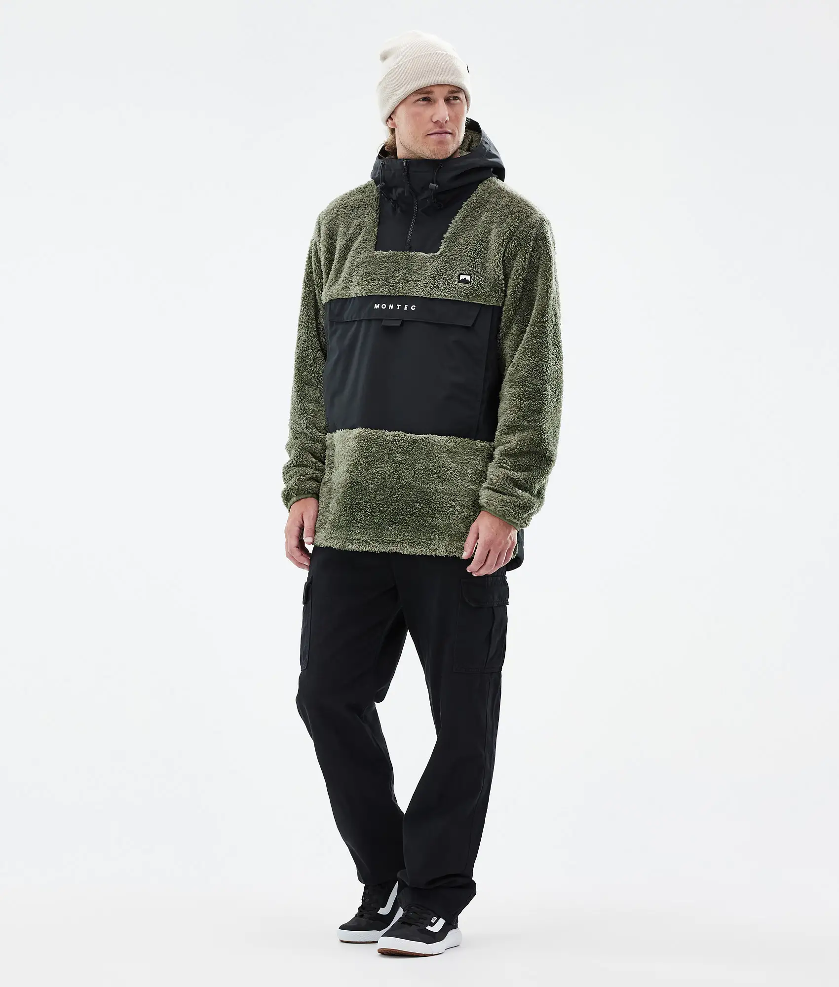 Lima Fleece Hoodie Men Greenish/Black