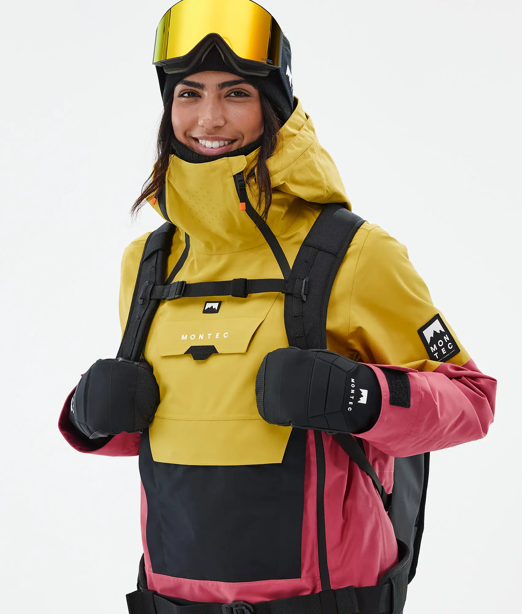 Doom W Snowboard Jacket Women Yellow/Black/Light Red