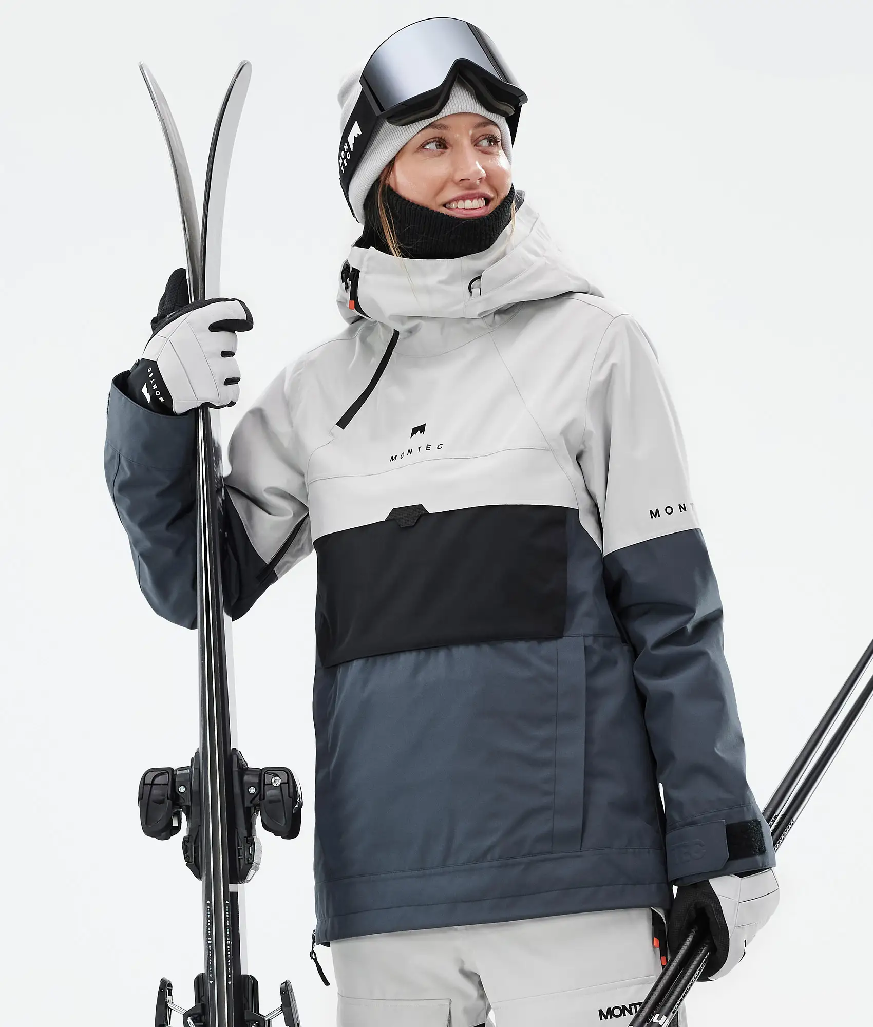 Dune W Ski Jacket Women Light Grey/Black/Metal Blue