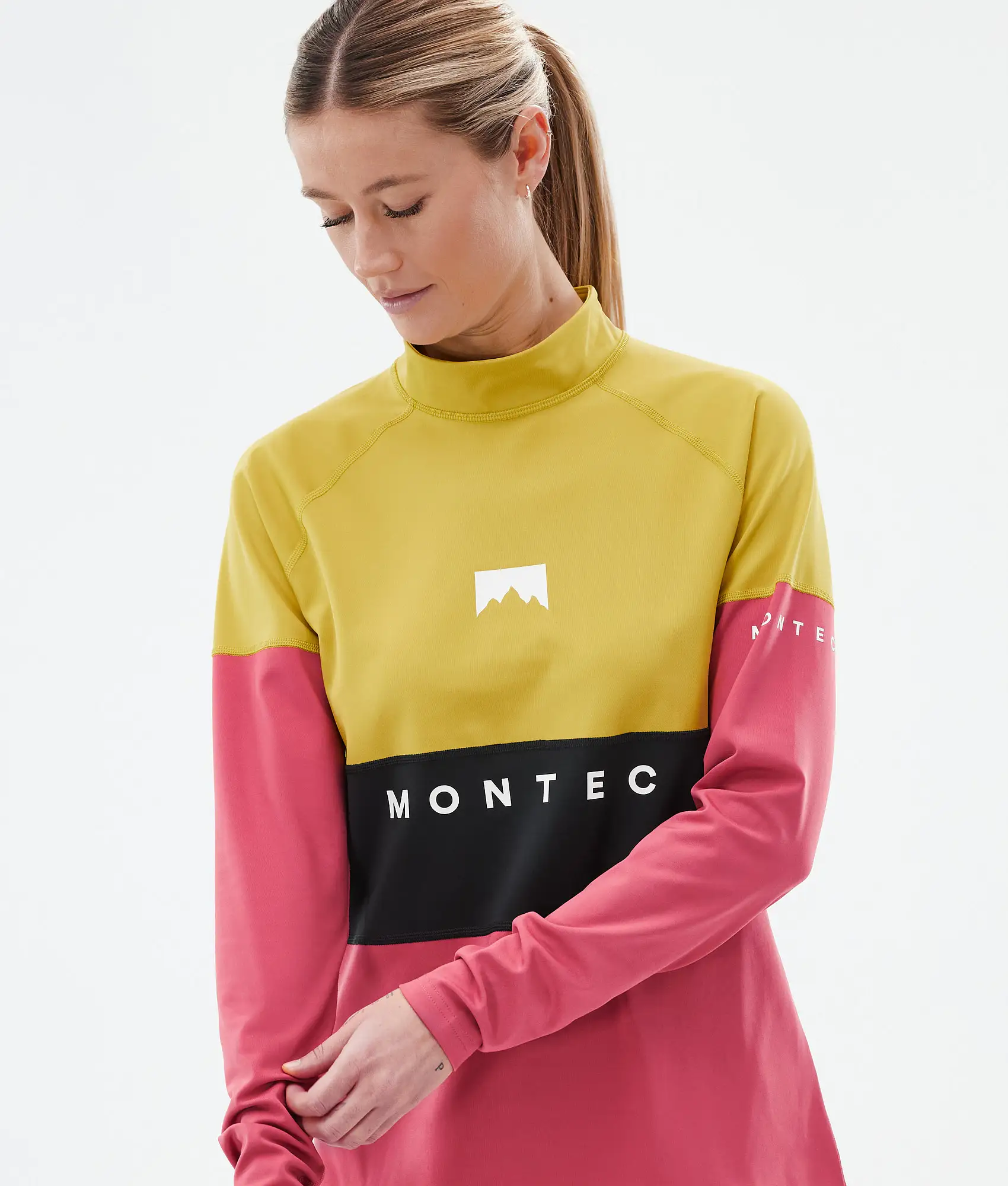 Alpha W Base Layer Top Women Yellow/Black/Light Red