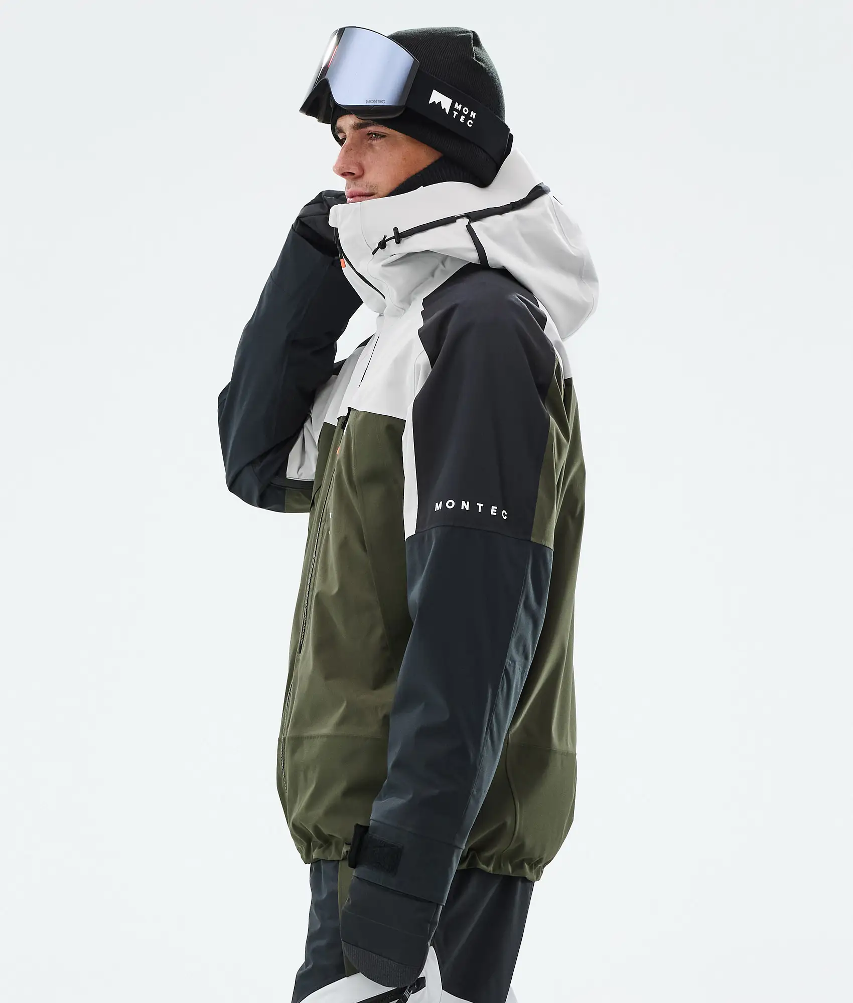 Oracle Ski Jacket Men Light Grey/Black/Olive Green