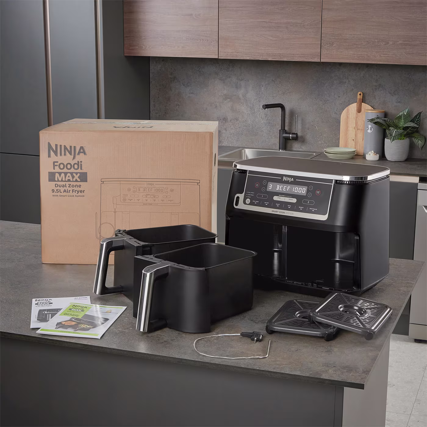 Ninja Foodi MAX Dual Zone Air Fryer with Smart Cook System AF451UK