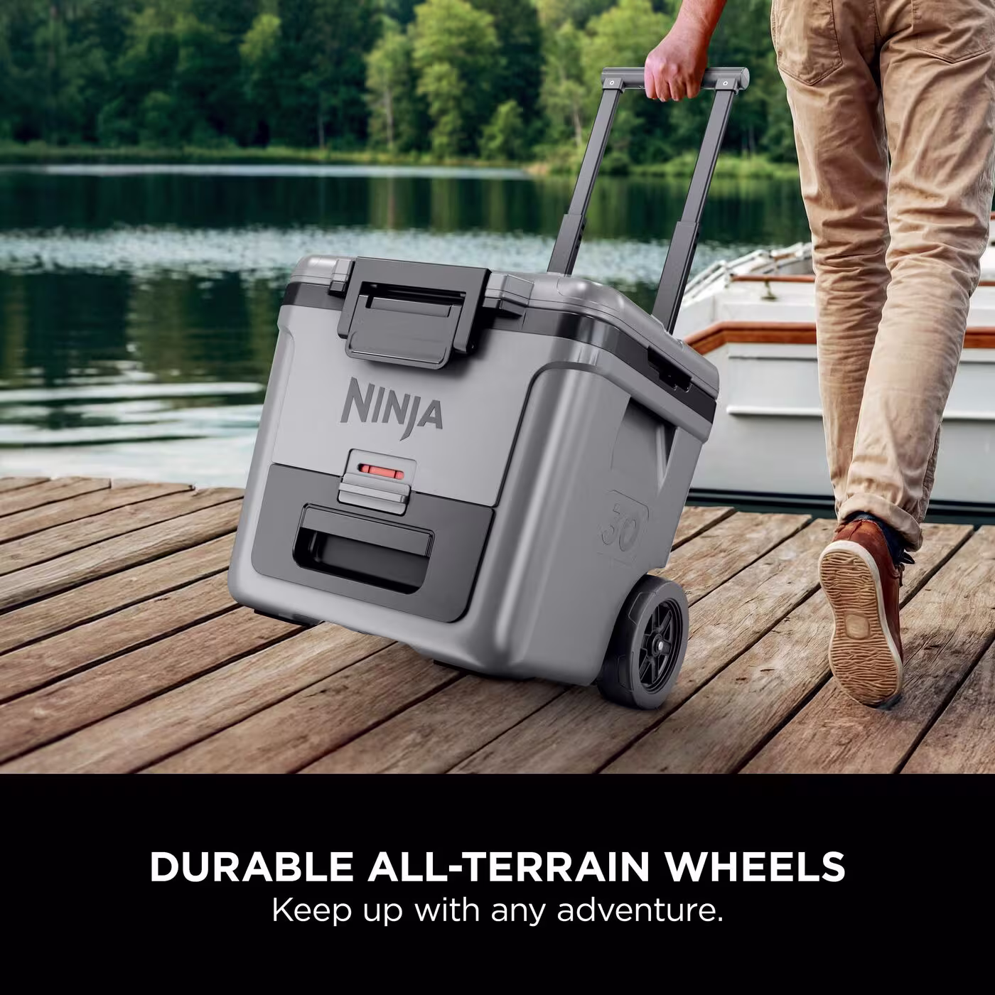 Ninja FrostVault 30QT/28L Wheeled Cooler with Dry Zone, Slate Grey FB230UKGY