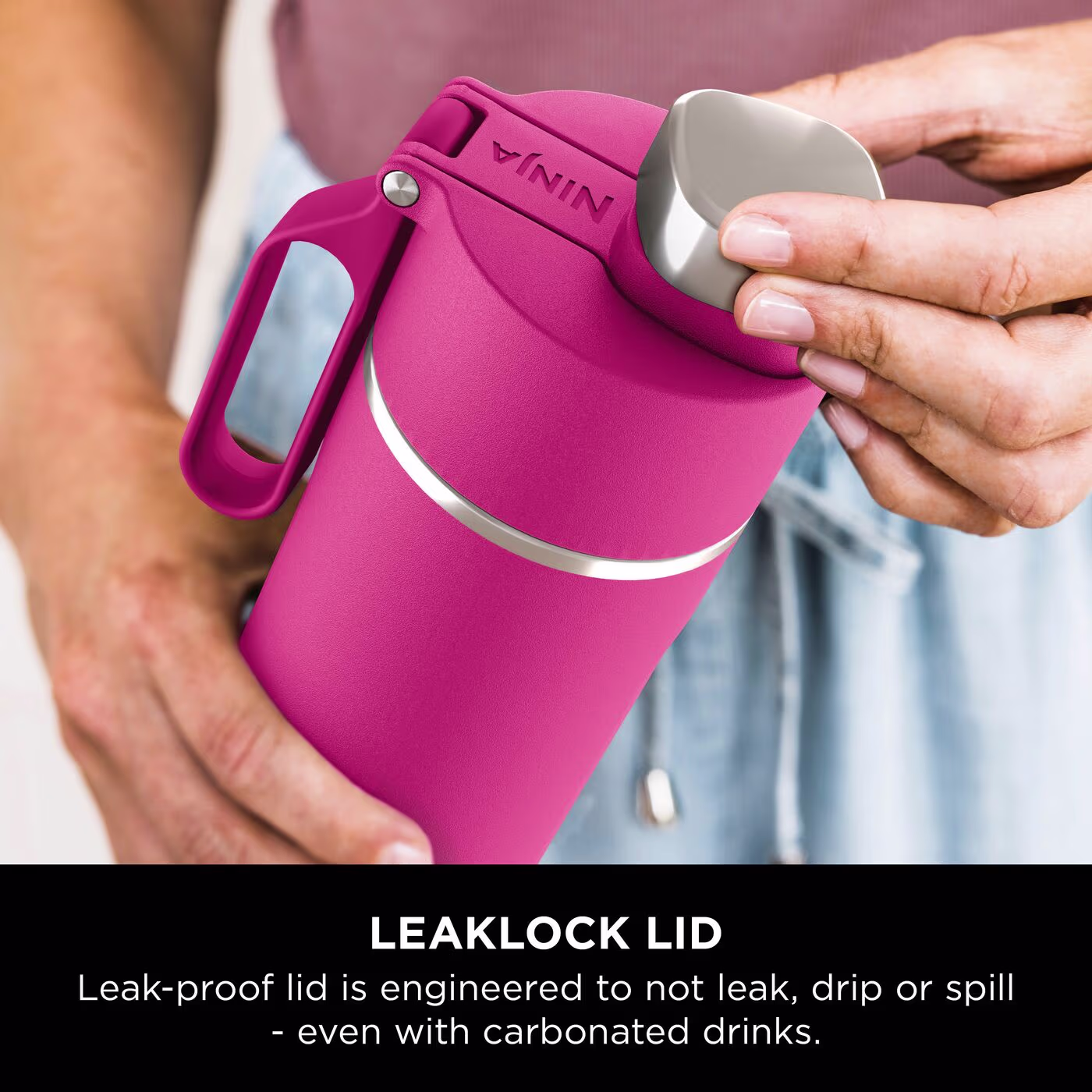 Ninja Thirsti 530 ml Travel Bottle – Hot Pink DW1801EUUKBP