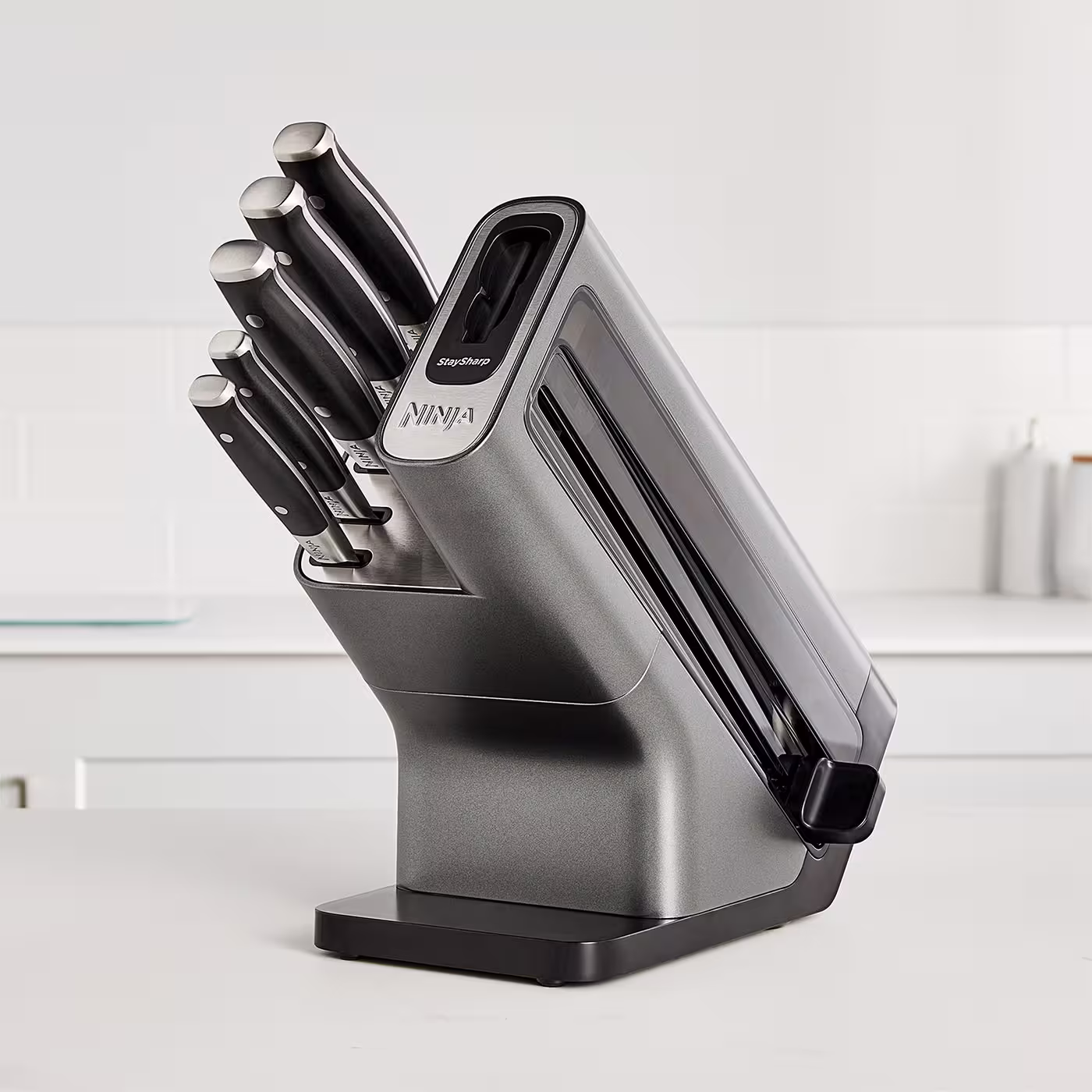Ninja Foodi StaySharp Knife Block with Integrated Sharpener – 5-Piece Set [K32005UK]