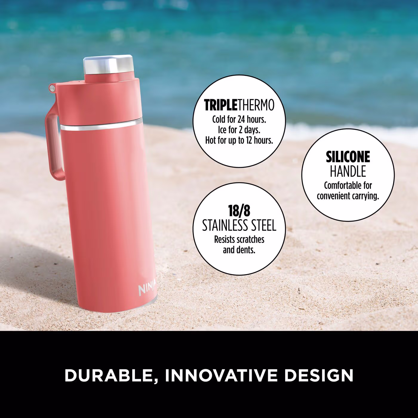Ninja Thirsti 700 ml Travel Bottle – Coral DW2401EUUKPE