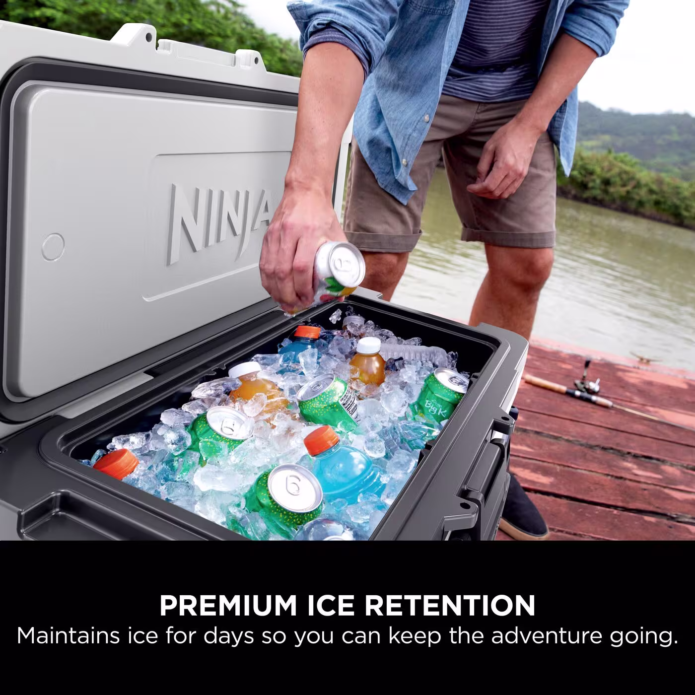 Ninja FrostVault 65QT/61L Wheeled Cooler with Dry Zone, Cloud White FB265EUUKWH