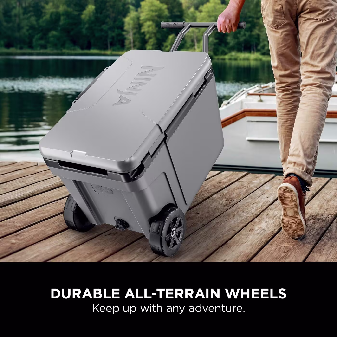 Ninja FrostVault 45QT/42L Wheeled Cooler with Dry Zone, Slate Grey FB245UKGY