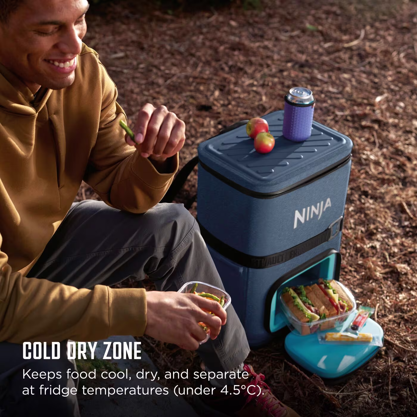 Ninja FrostVault Go 23 litre 36-can Backpack Soft Cooler - Lakeshore Blue