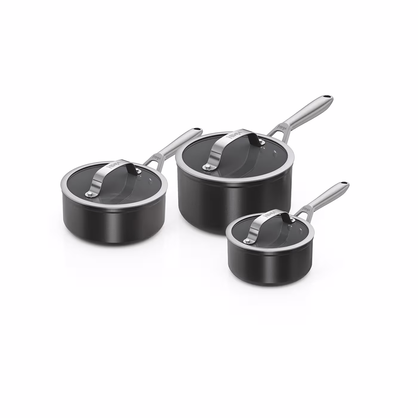 Ninja ZEROSTICK Ceramic Pro 3-Piece Saucepan Set – Black